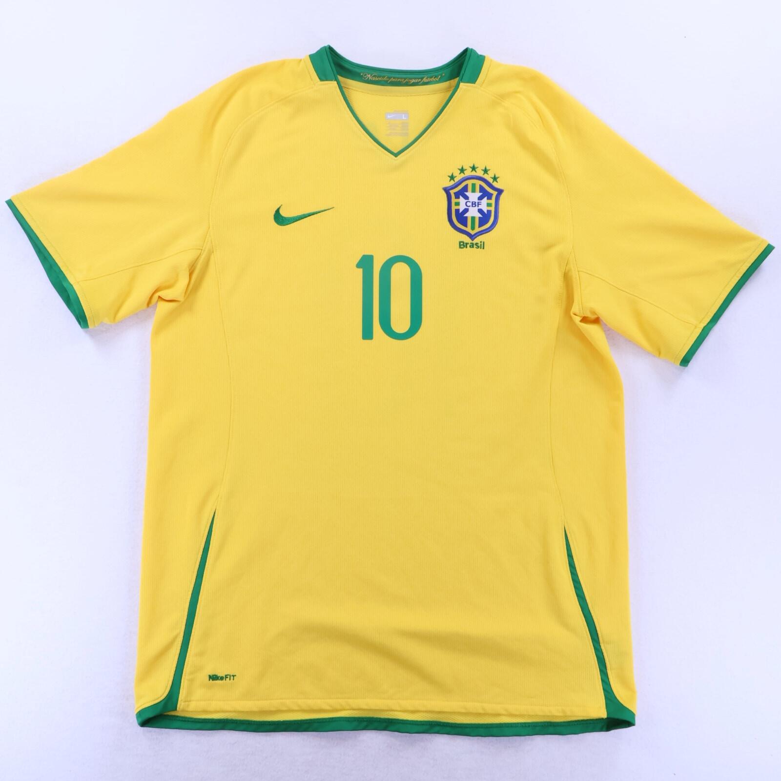 *MINT* Brazil Ronaldinho #10 2008/10 Home Shirt - L