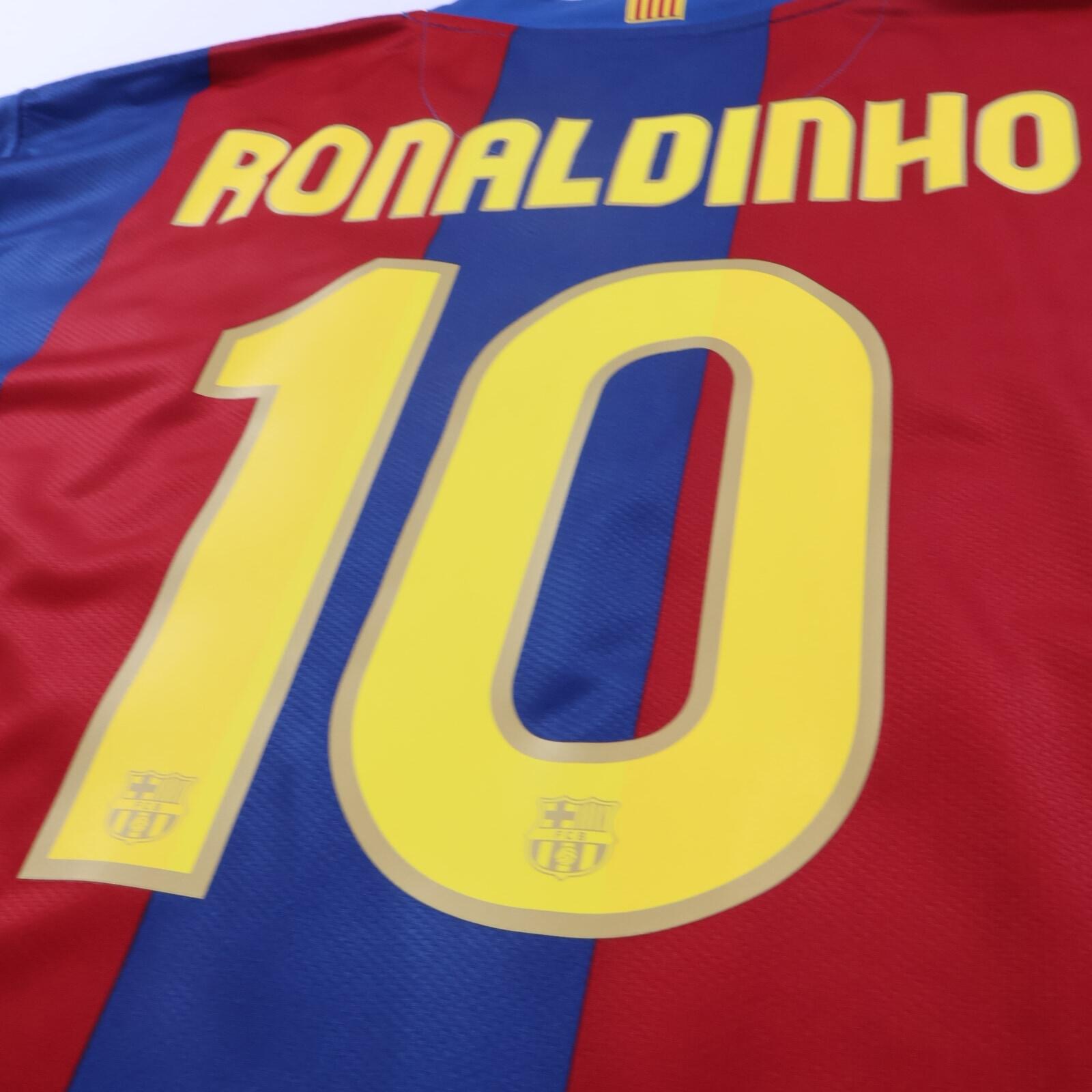 *MINT* Barcelona Ronaldinho #10 2007/08 Home Shirt - 2XL