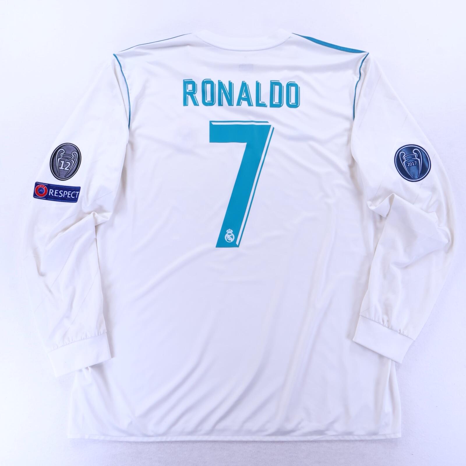 Real Madrid Ronaldo #7 2017/18 Home Shirt - Long Sleeve - 2XL