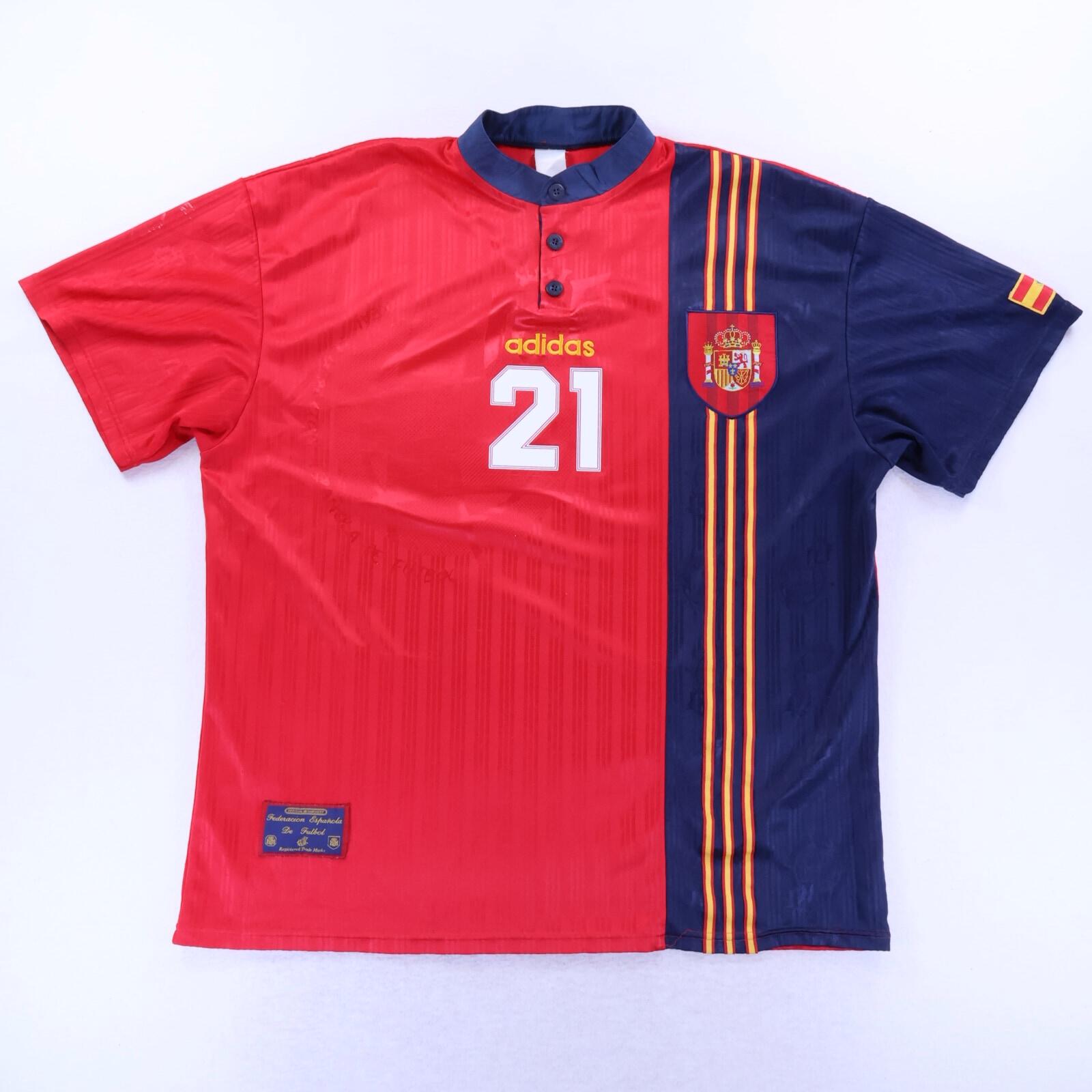 Spain Luis Enrique #21 1996/98 Home Shirt - XL