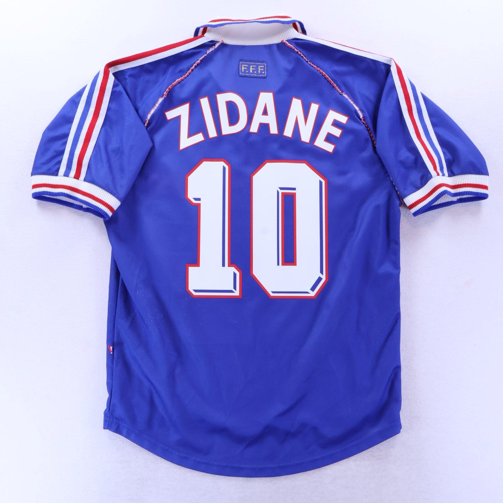 France Zidane #10 1998 World Cup Home Shirt - M