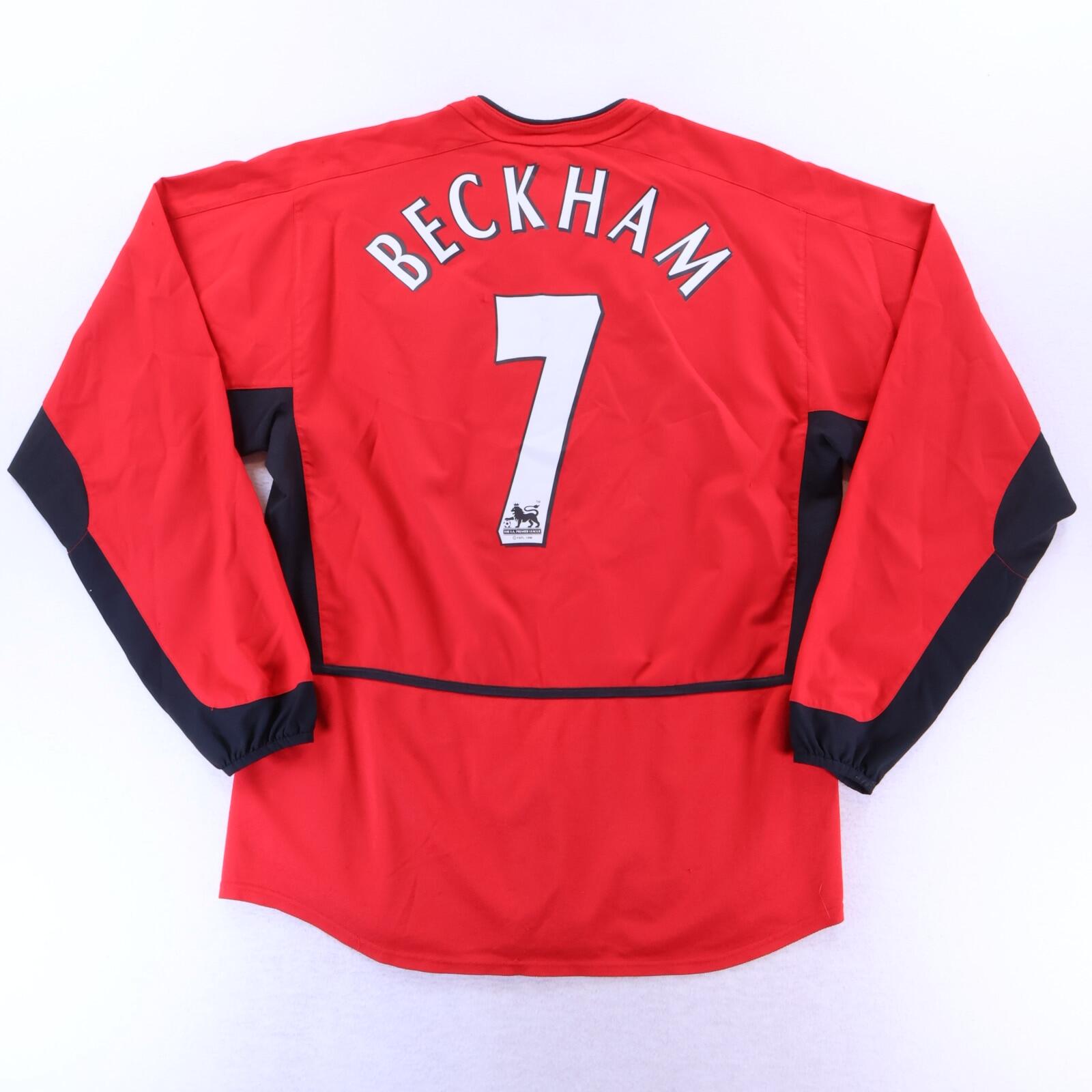 Manchester United Beckham #7 2002/04 Home Shirt - Long Sleeve - M
