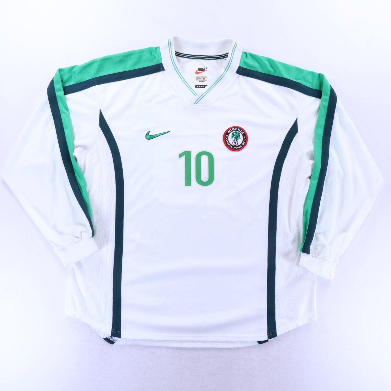 Nigeria Okocha #10 1998 Away Shirt - Long Sleeve - XL