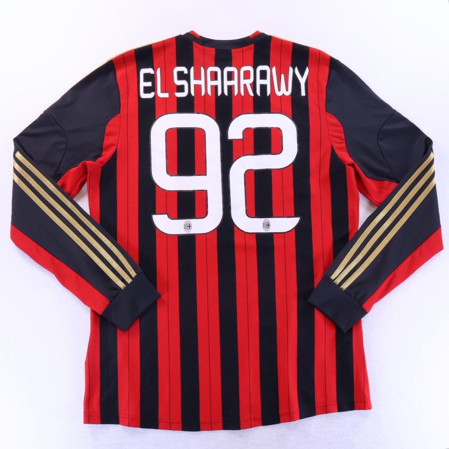 Ac Milan El Shaarawy #92 2013/14 Home Shirt - Long Sleeve - L