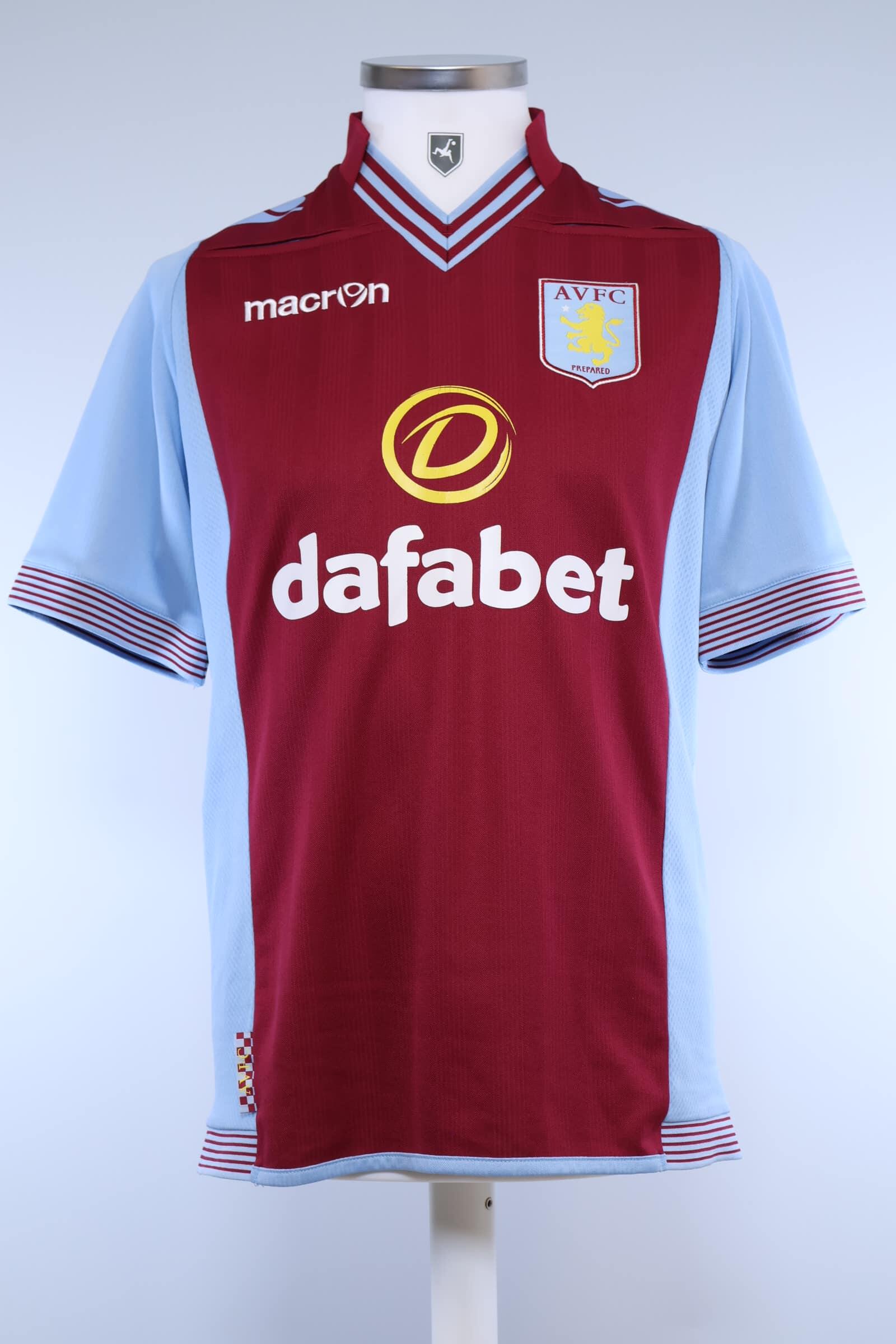 Aston Villa 2013/14 Vlaar #4 Home Shirt - S Authenic Original Football Shirt