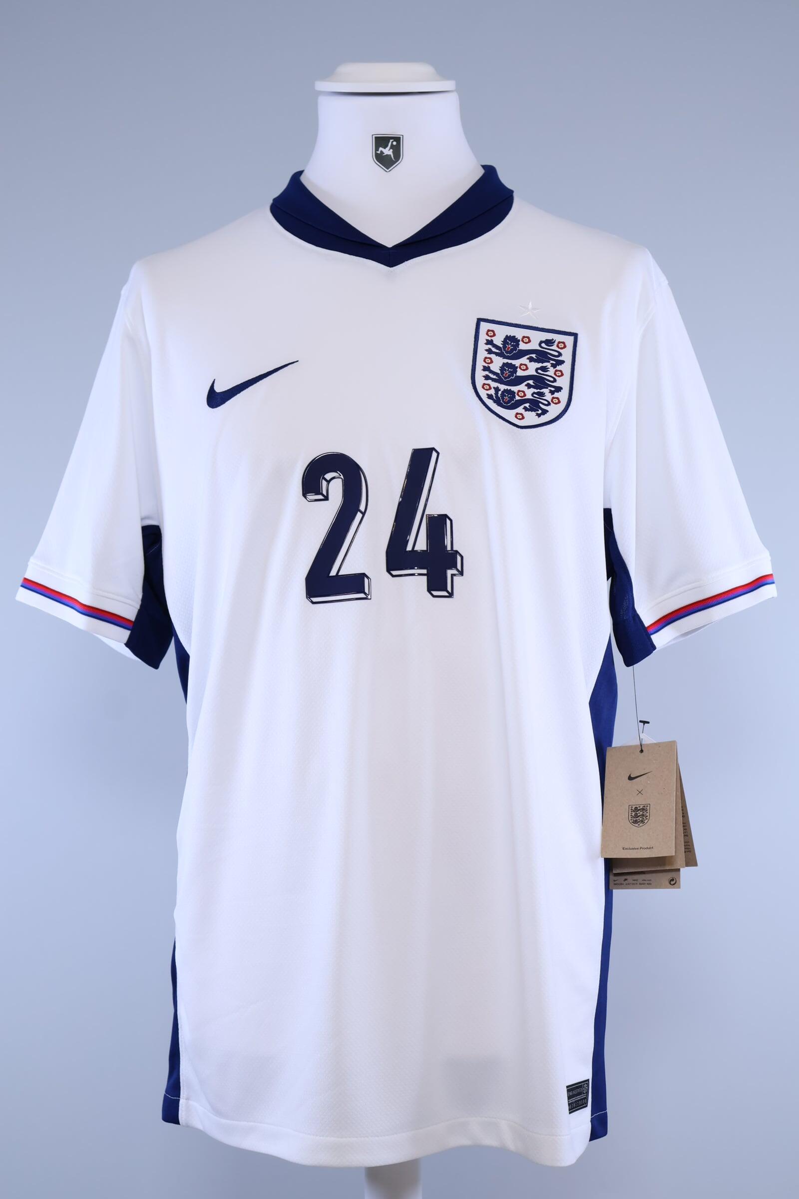 England 2024/25 Palmer #24 Euros Home Shirt - L Authenic Original Football Shirt
