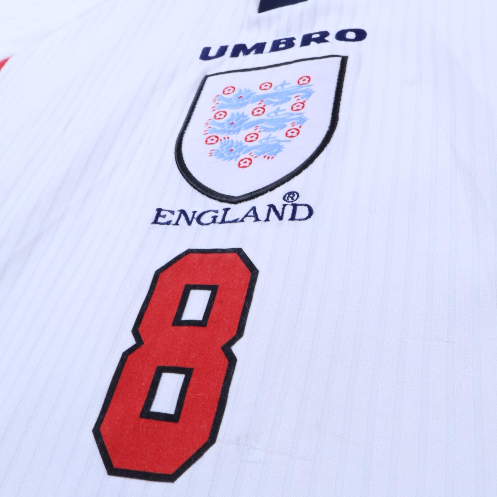 England Gascoigne #8 1997/99 Home Shirt - XL