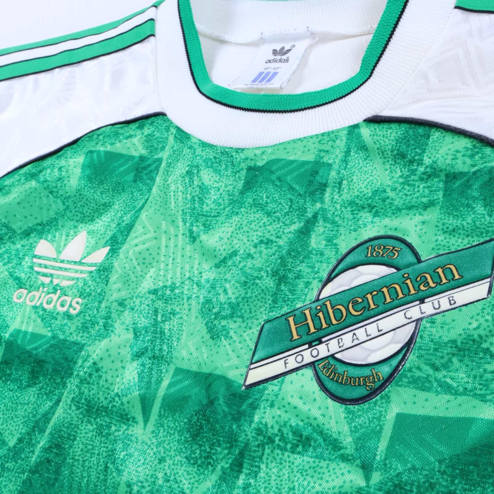 Hibernian 1991/92 Home Shirt - L- BACK