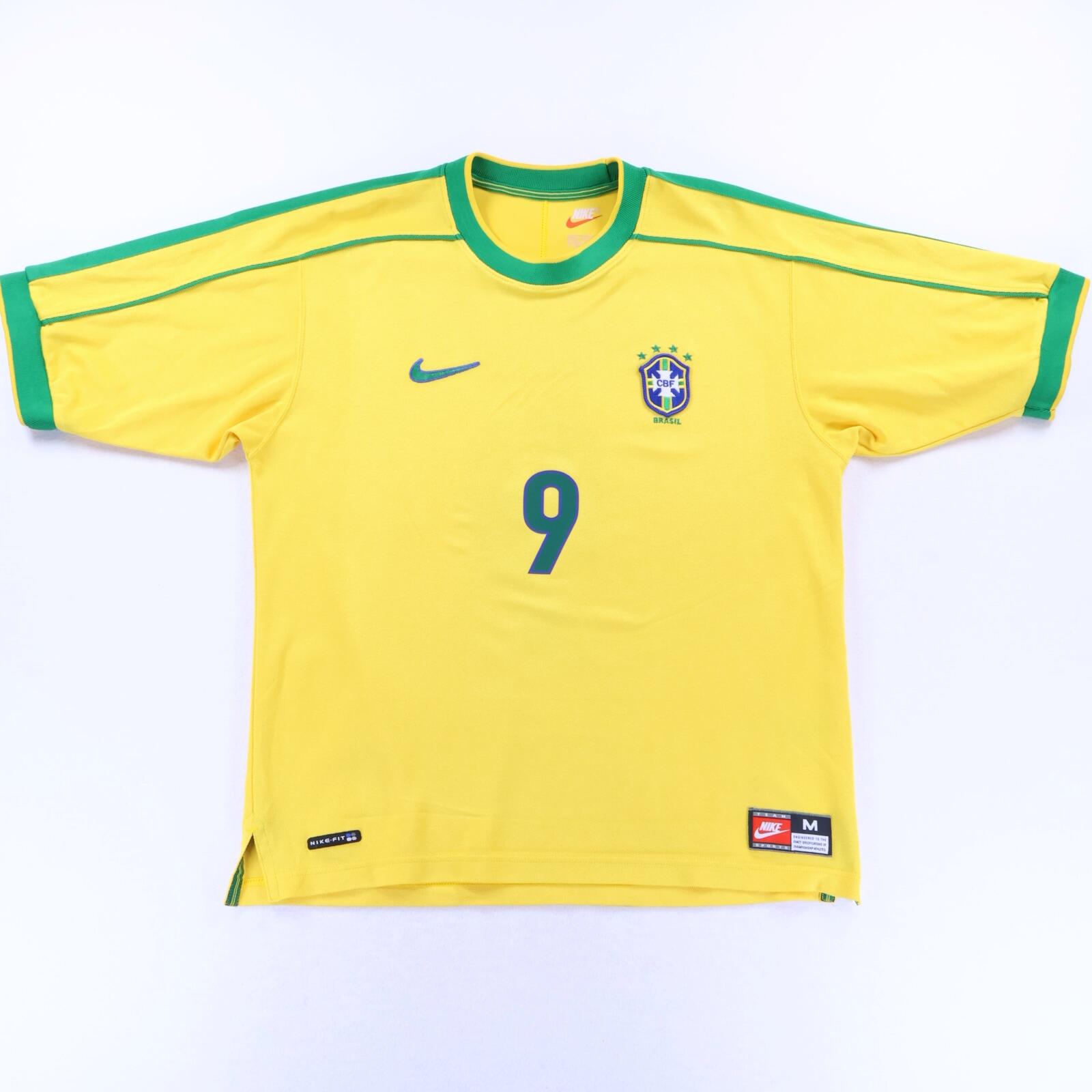 Brazil Ronaldo #9 1998/ Home Shirt - M- BACK