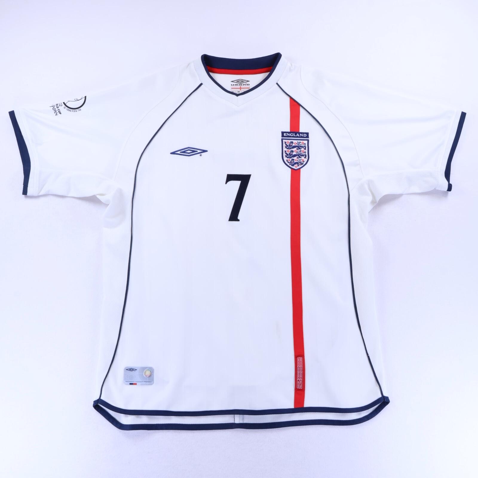 England Beckham #7 2001/03 Home Shirt - L- BACK