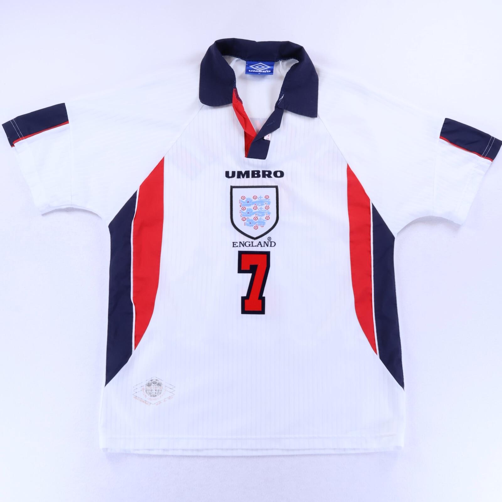 England Beckham #7 1997/99 Home Shirt - M- BACK