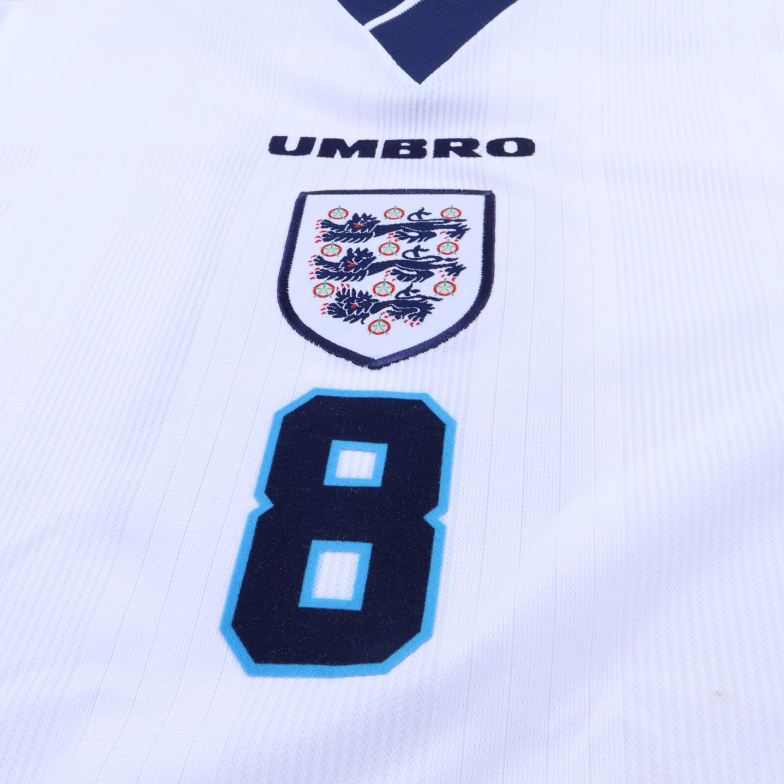 England Gascoigne #8 1995/97 Home Shirt - XL