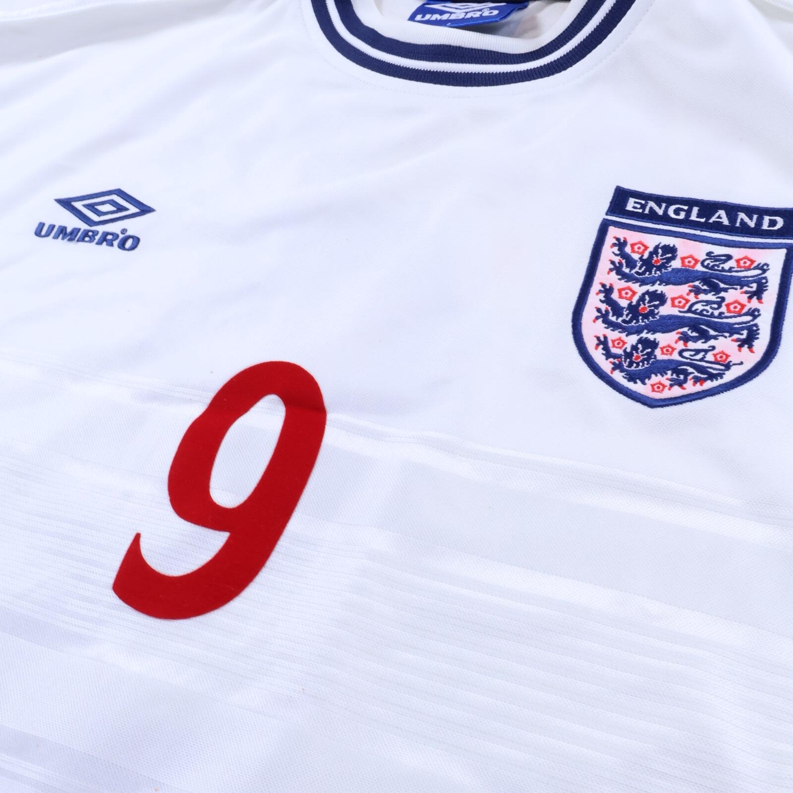 England Shearer #6 1999/01 Home Shirt - L