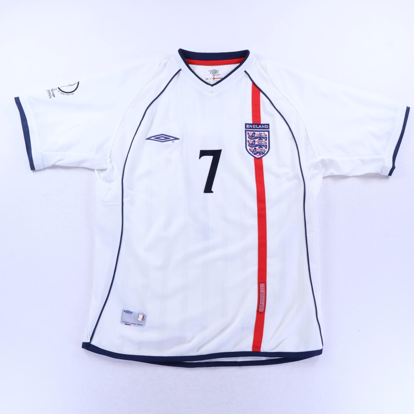 England Beckham #7 2001/03 Home Shirt - M- BACK