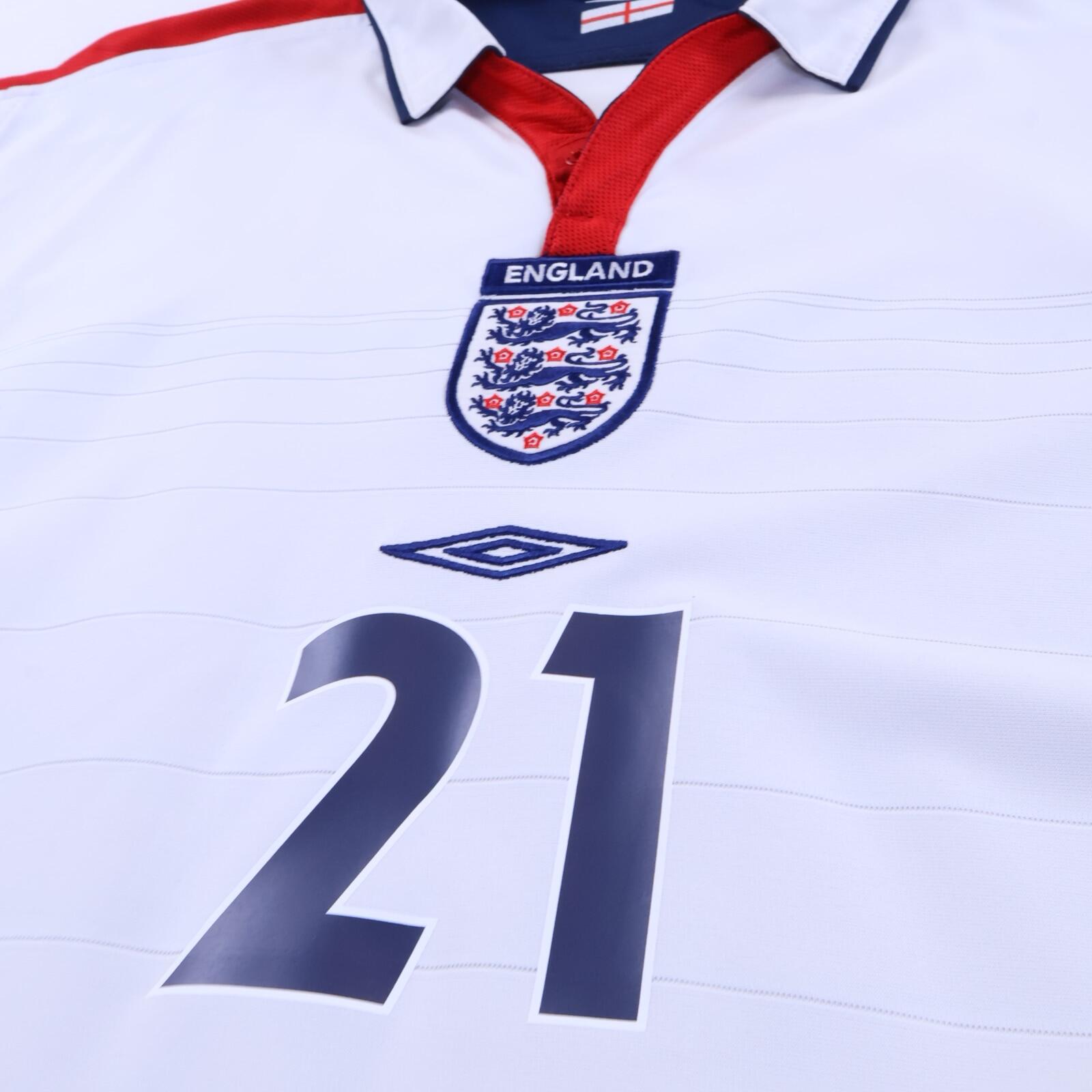 England Heskey #21 2003/05 Home Shirt - Reversible - L