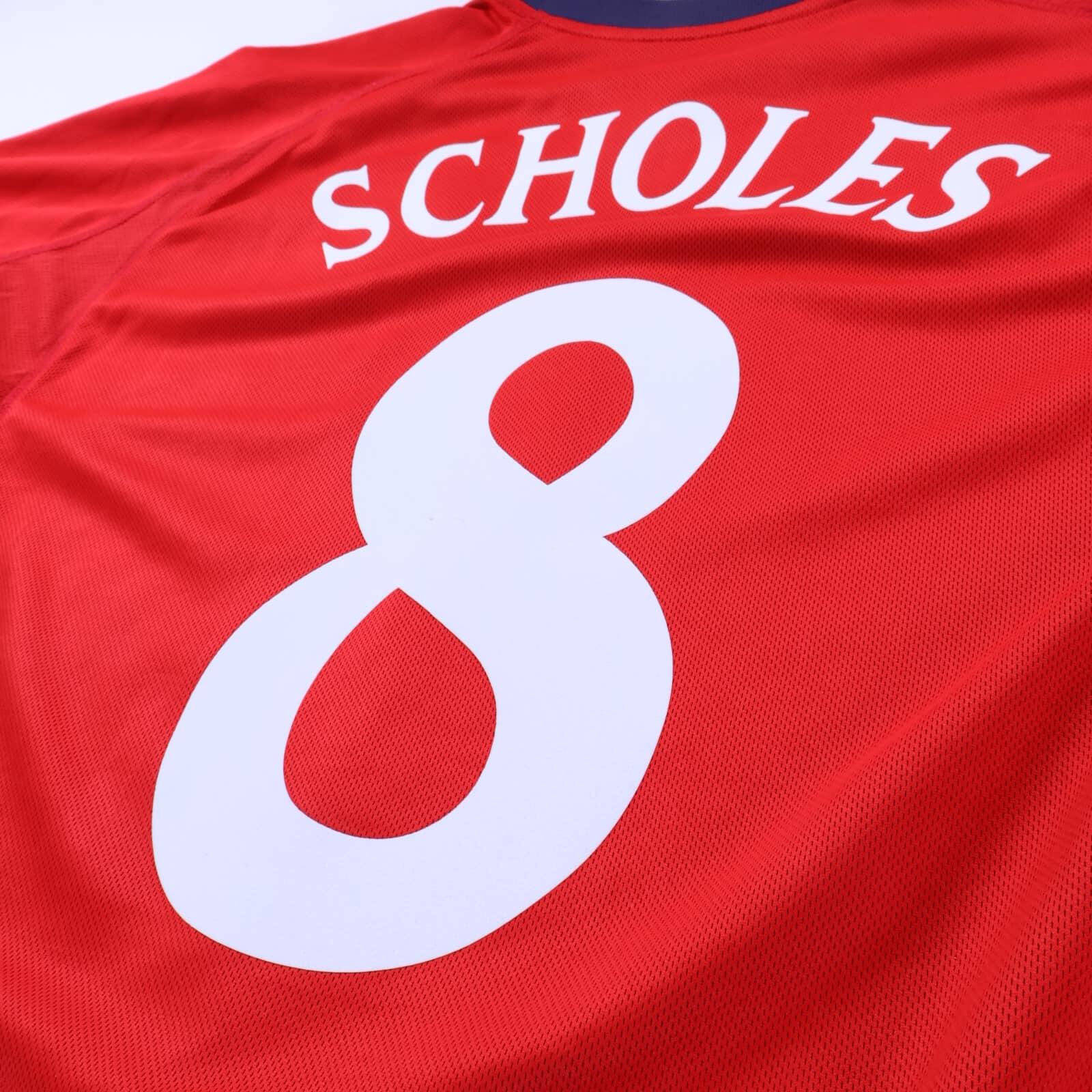 England Scholes #8 2002/04 Away Shirt - Reversible - L