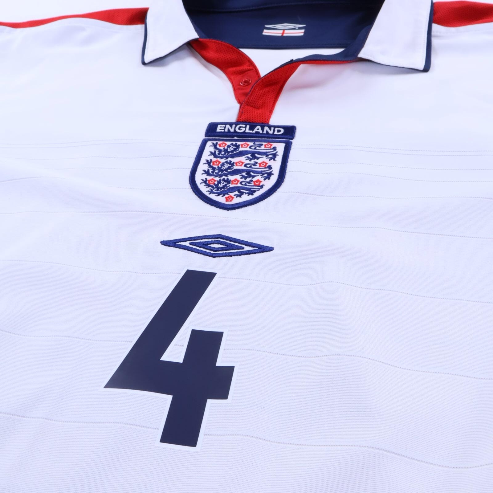England Gerrard #4 2003/05 Home Shirt - Reversible - L