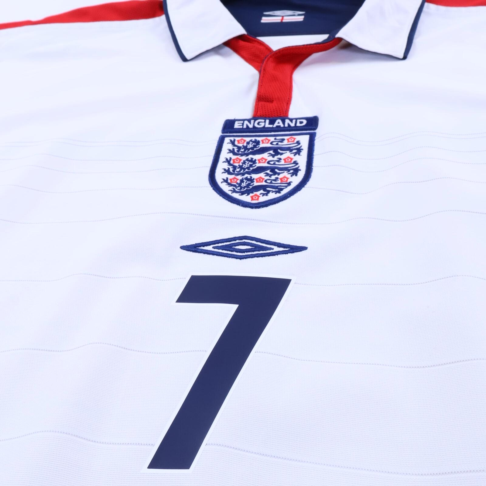 England Beckham #7 2003/05 Home Shirt - Reversible - L