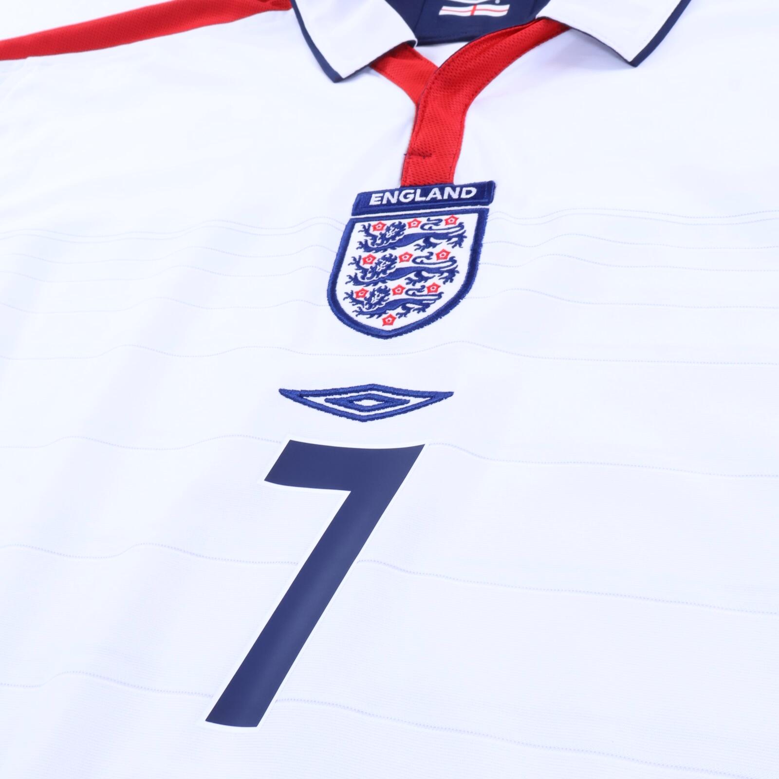England Beckham #7 2003/05 Home Shirt - Long Sleeve - L