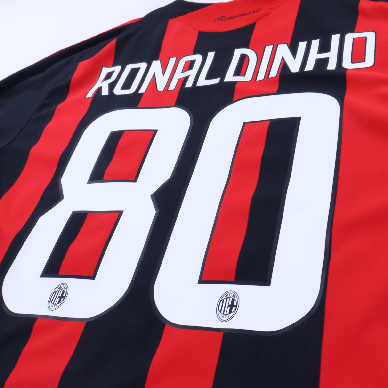Ac Milan Ronaldinho #80 2008/09 Home Shirt - L