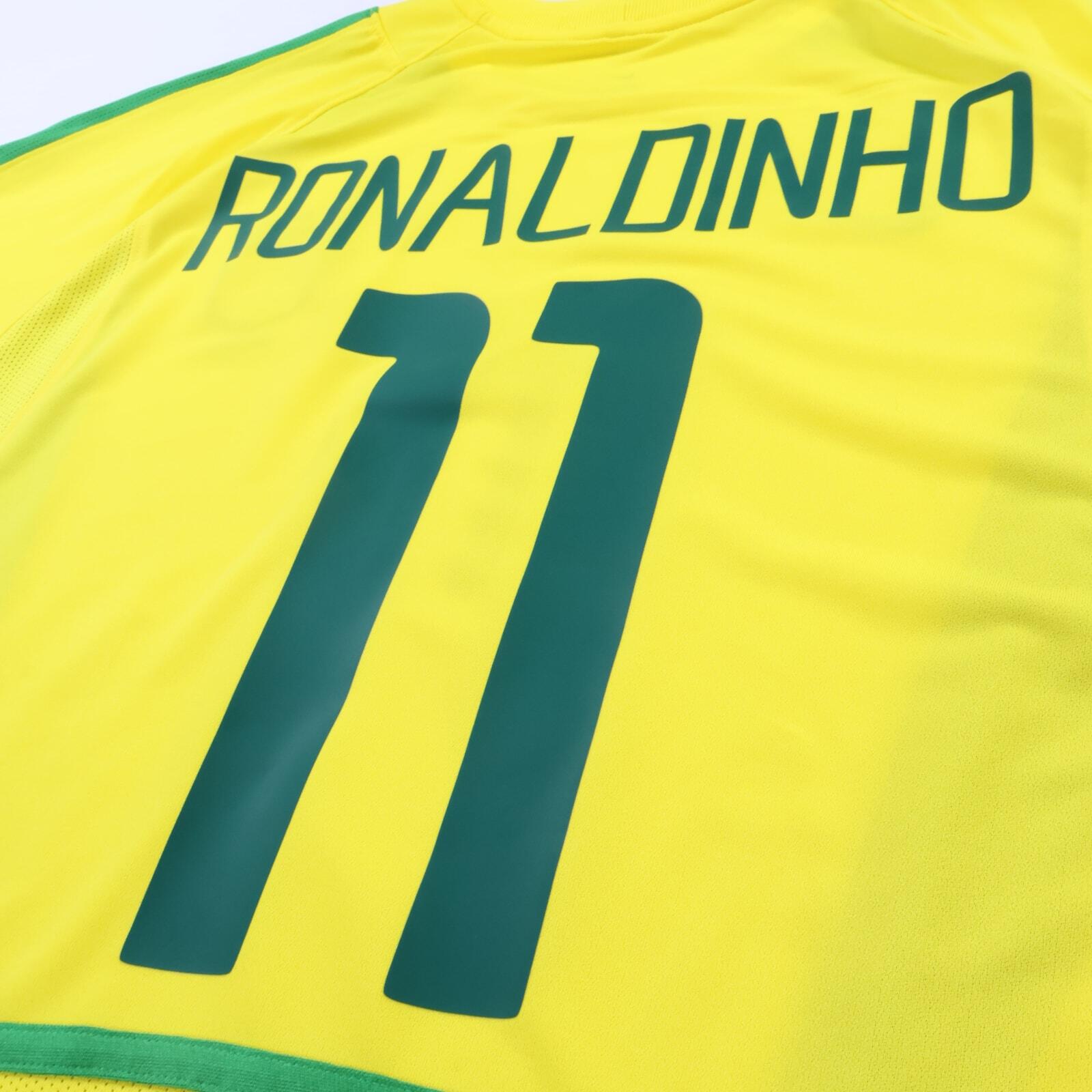 *MINT* Brazil Ronaldinho #11 2002/04 *Rare* 5 Star Home Shirt - M