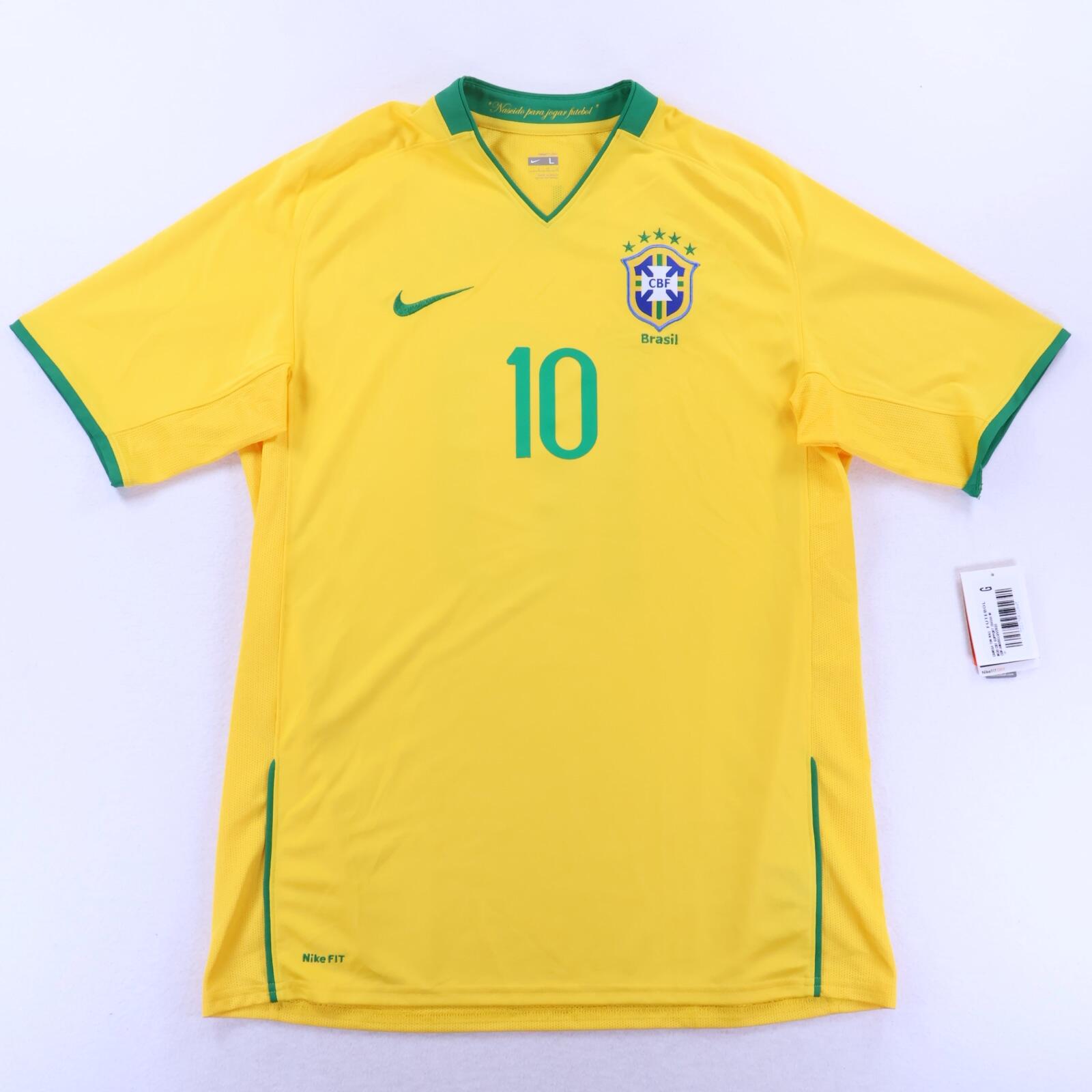 *NWT* Brazil Ronaldinho #10 2008/10 Home Shirt - L