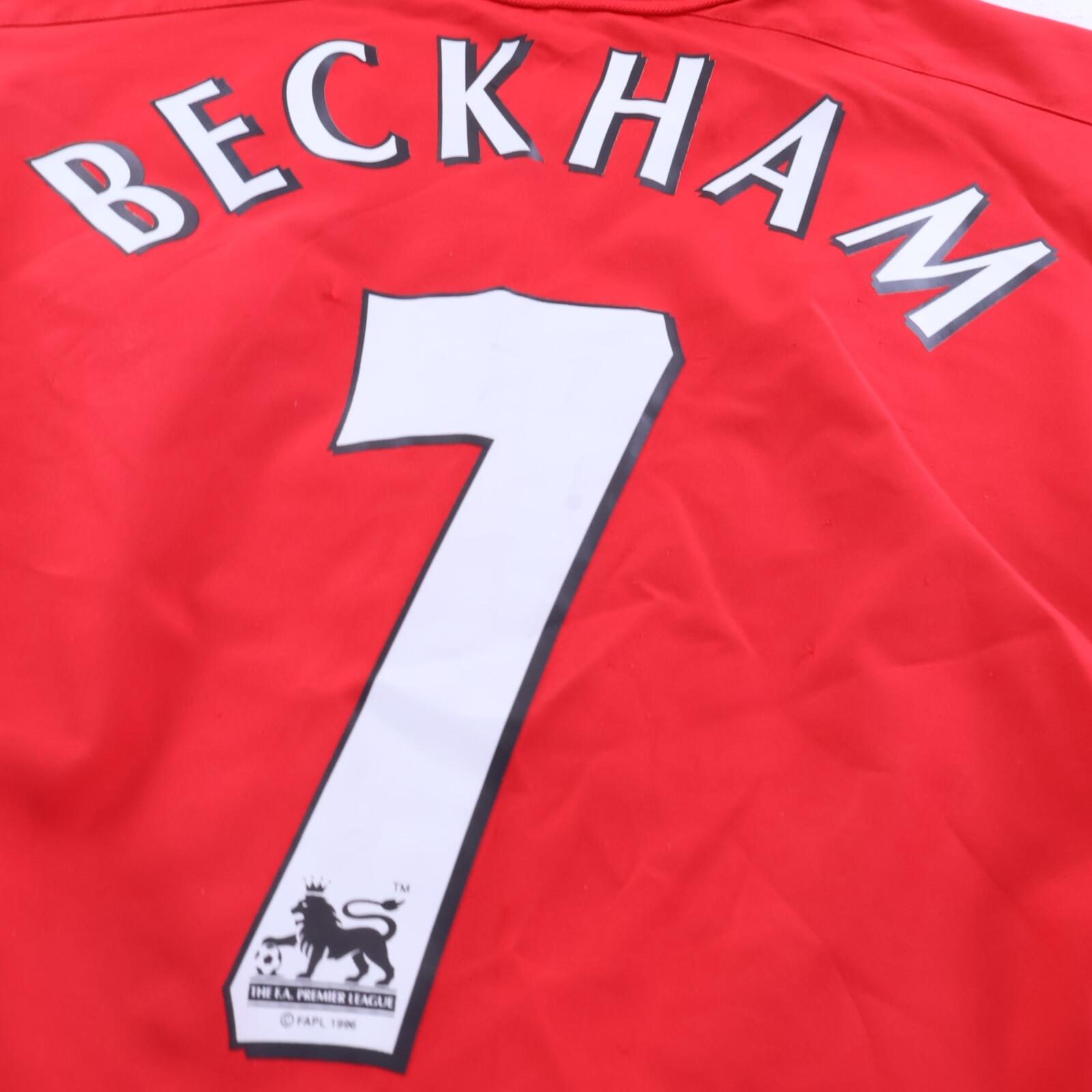 Manchester United Beckham #7 2002/04 Home Shirt - Long Sleeve - M