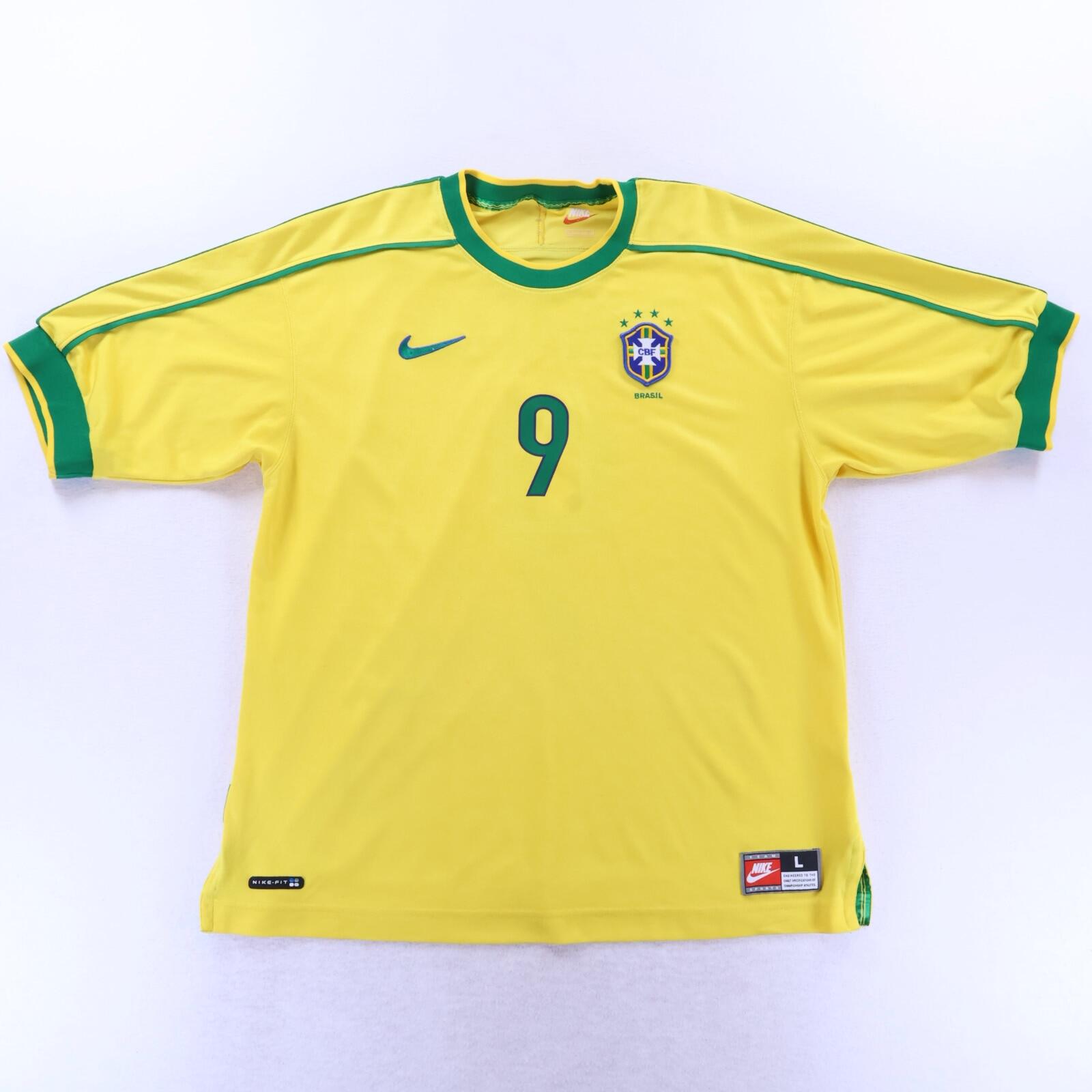 Brazil Ronaldo #9 1998/00 Home Shirt - L