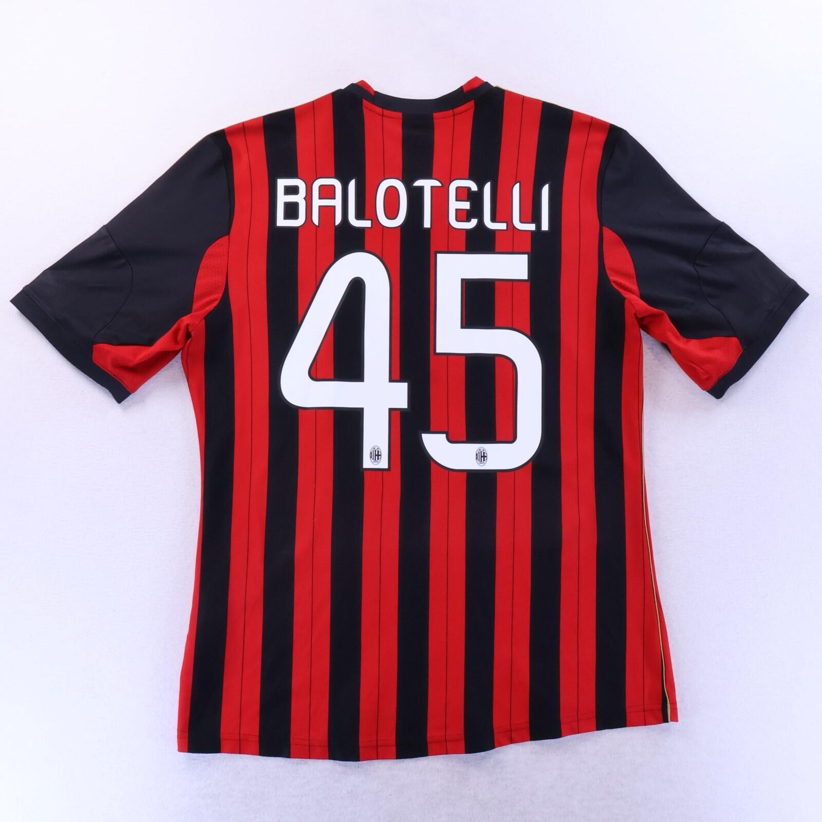 Ac Milan Balotelli #45 2013/14 Home Shirt - L