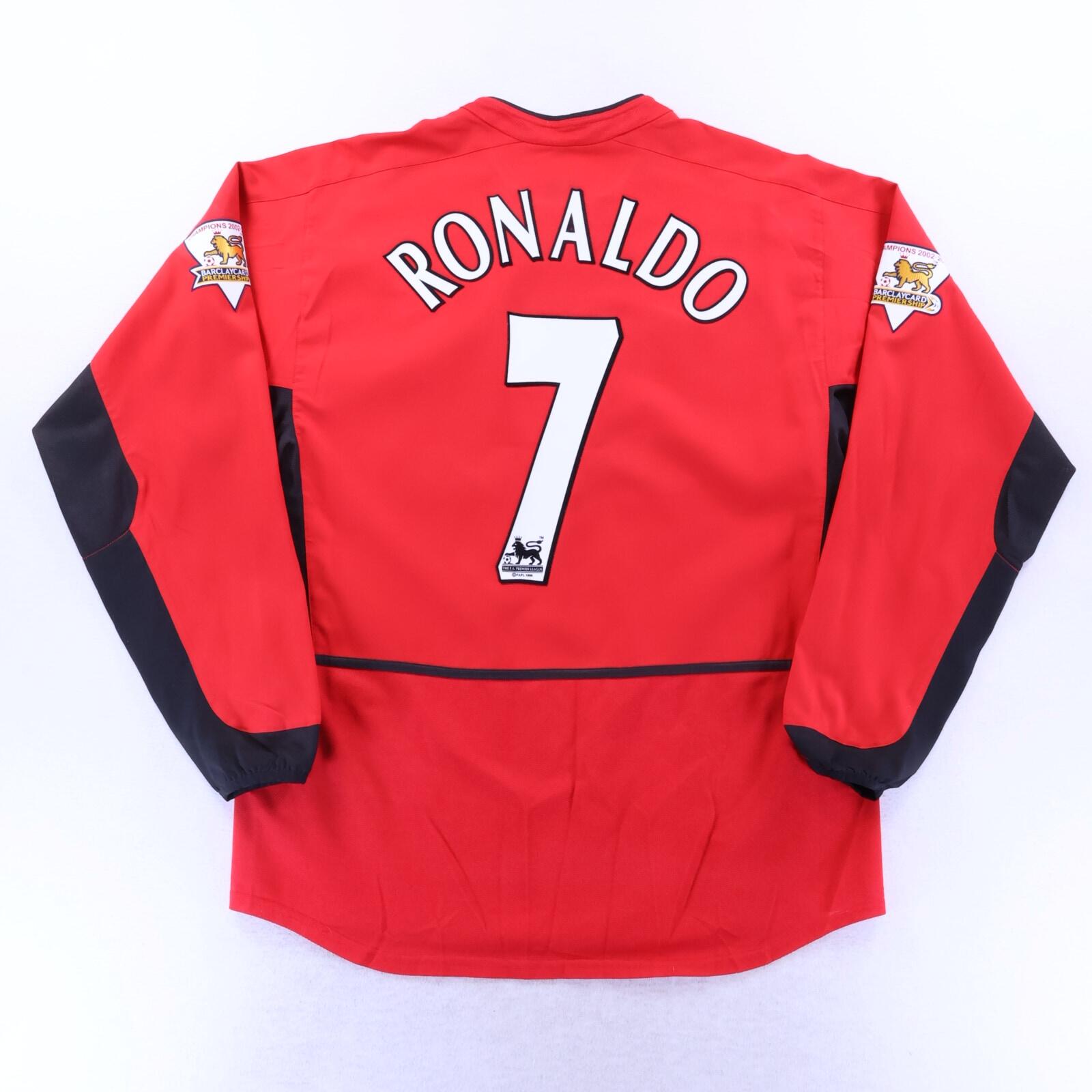 Manchester United Ronaldo #7 2002/04 Home Shirt - Long Sleeve - L
