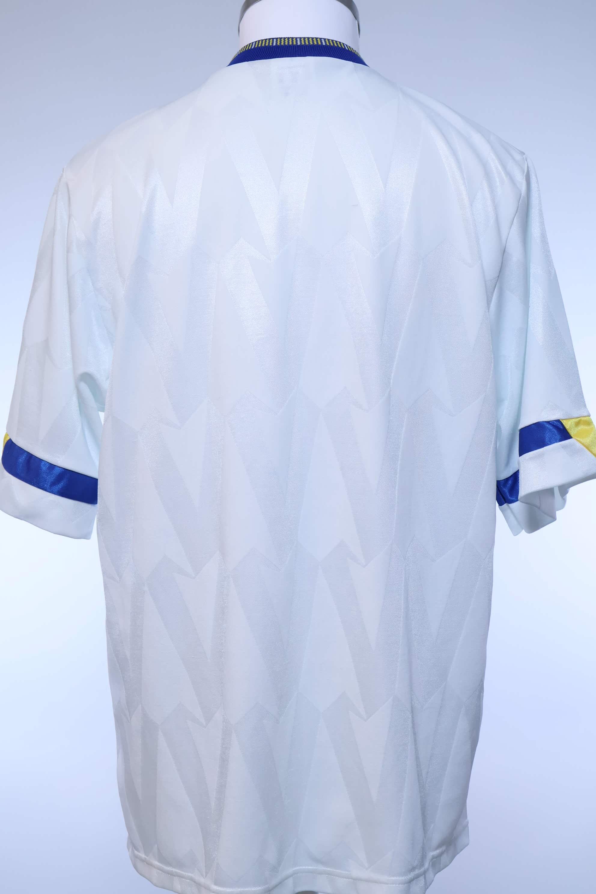 Leeds United 1990/91 Home Shirt - L- BACK