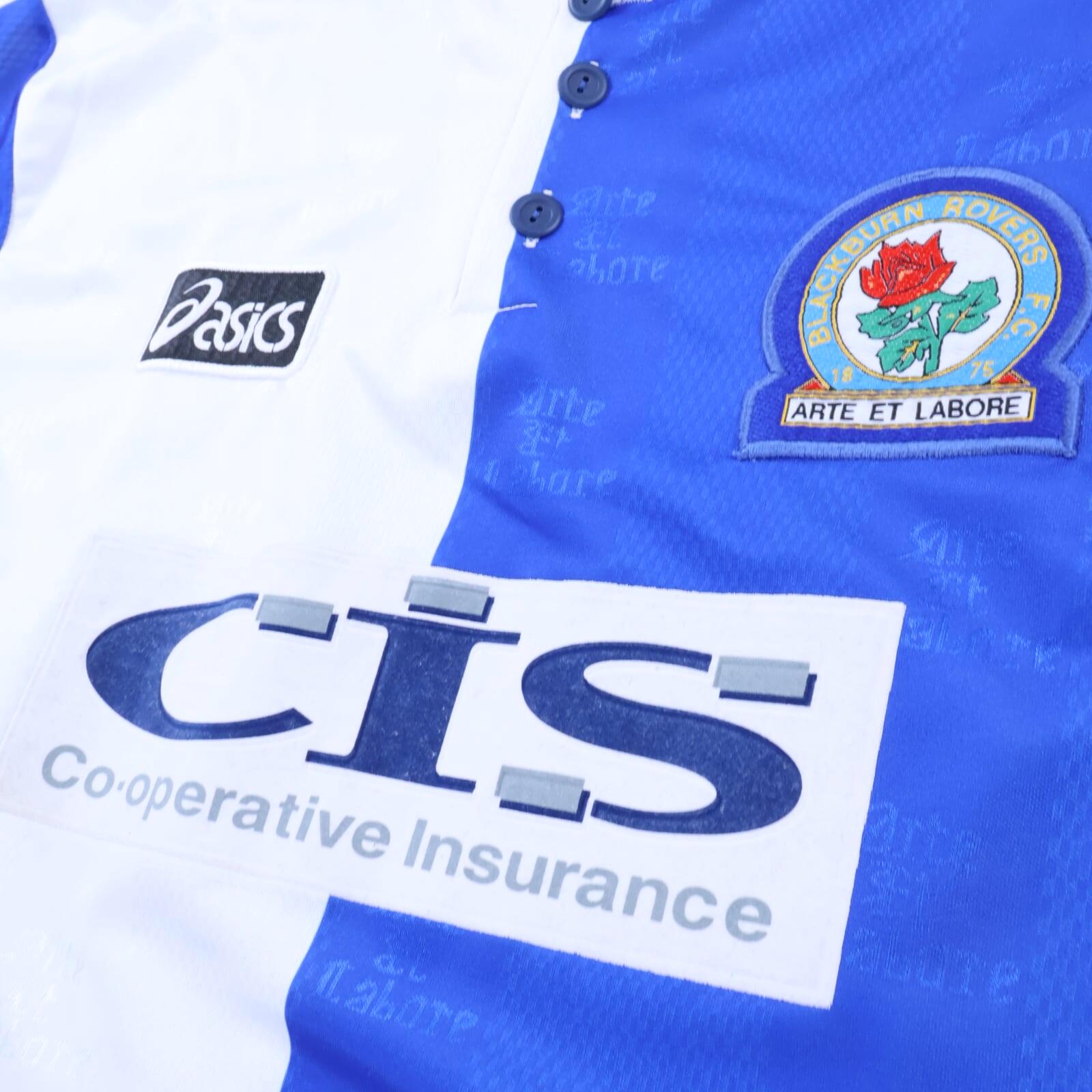 Blackburn Rovers 1996/98 Home Shirt - L- BACK