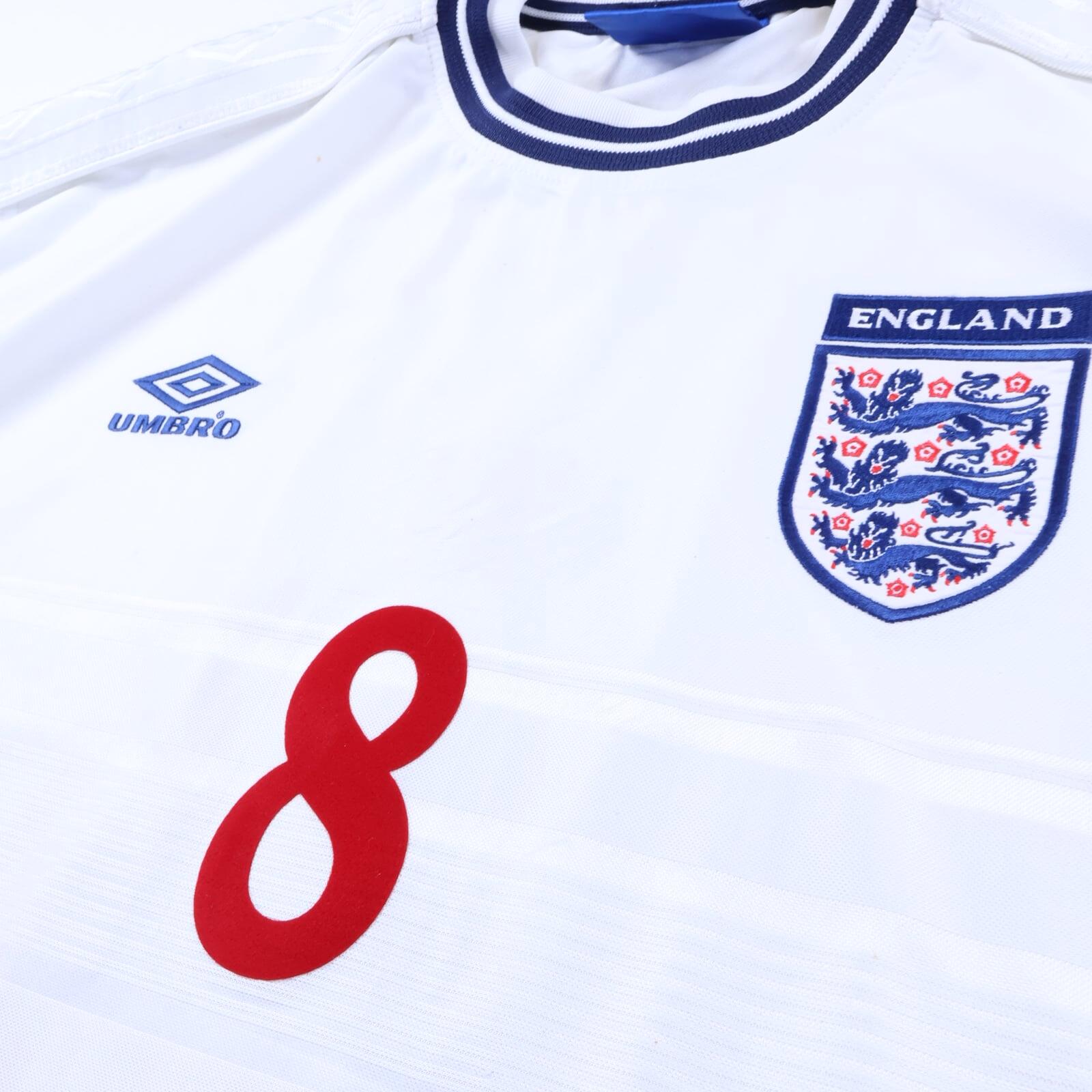 England Scholes #8 1999/01 Home Shirt - L