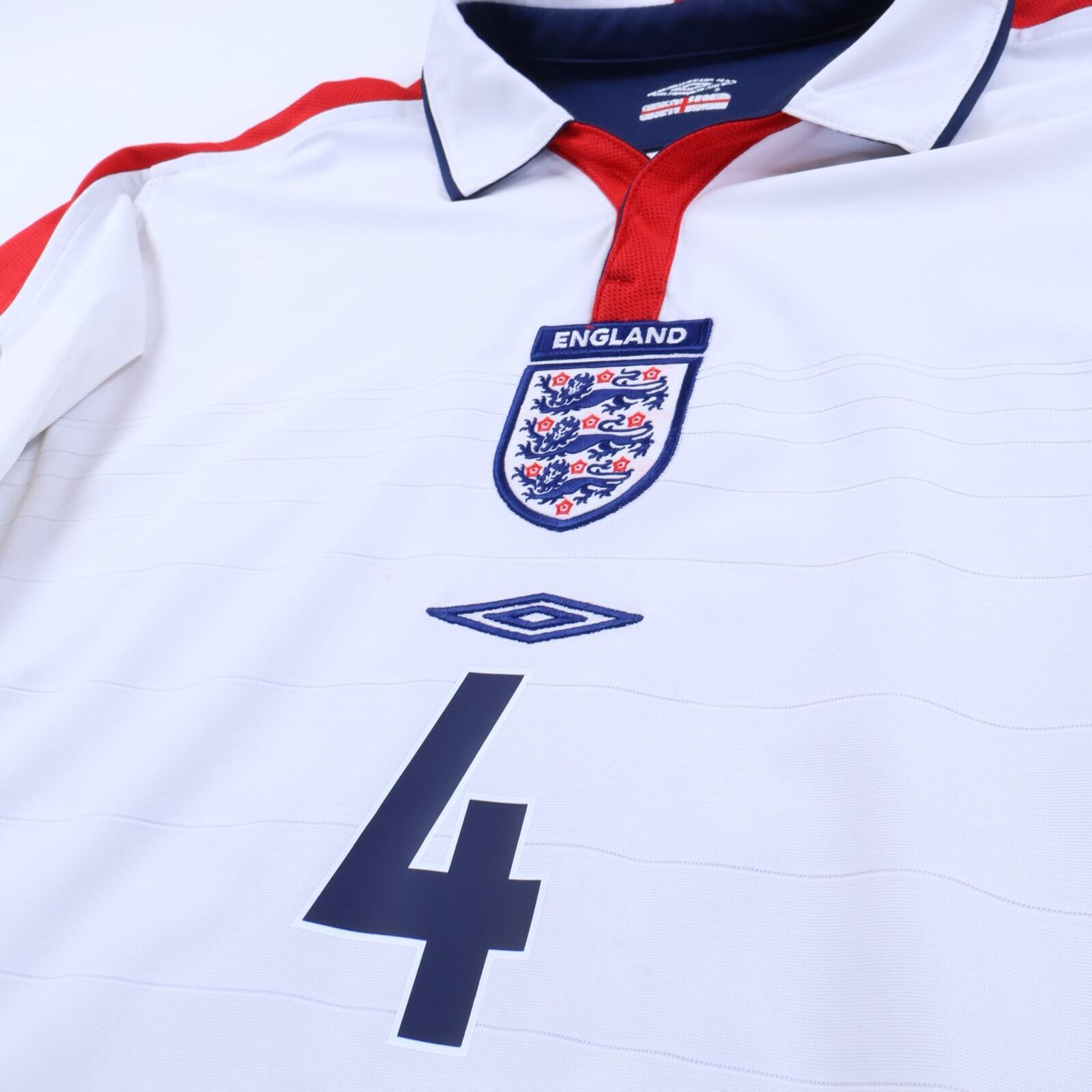 England Gerrard #4 2003/05 Home Shirt - Reversible - M- BACK