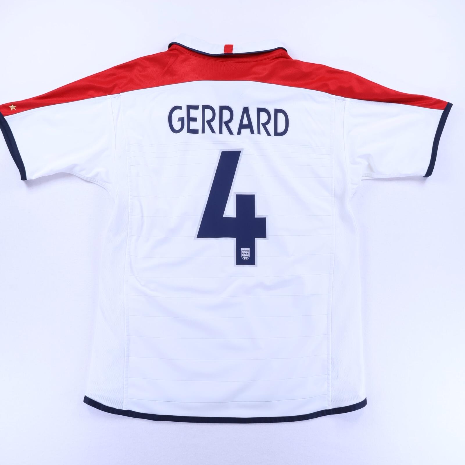 England Gerrard #4 2003/05 Home Shirt - Reversible - L- FRONT
