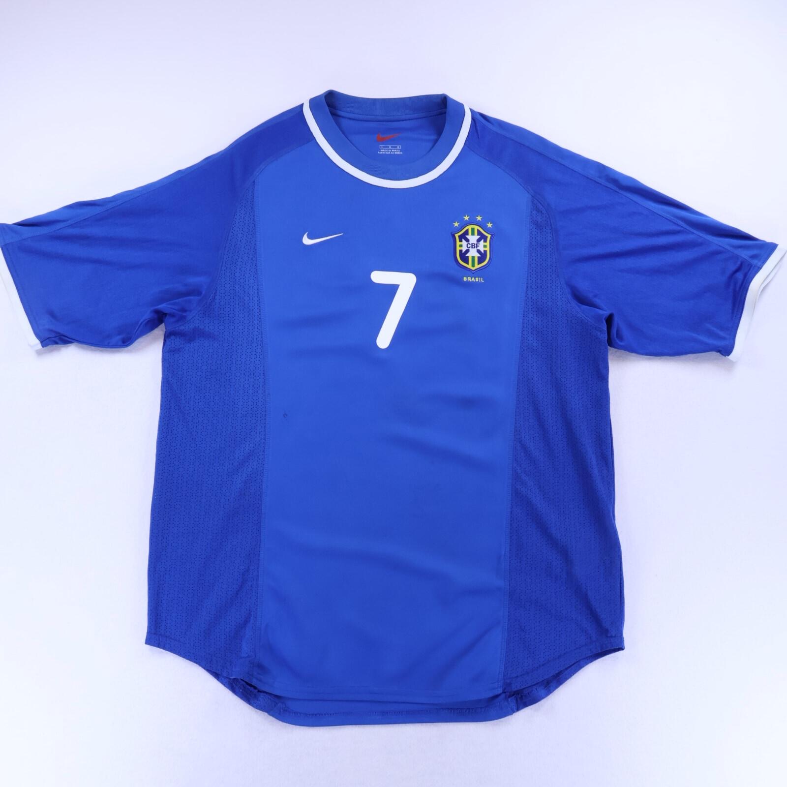 Brazil Ronaldinho #7 1998/00 Away Shirt - L- BACK