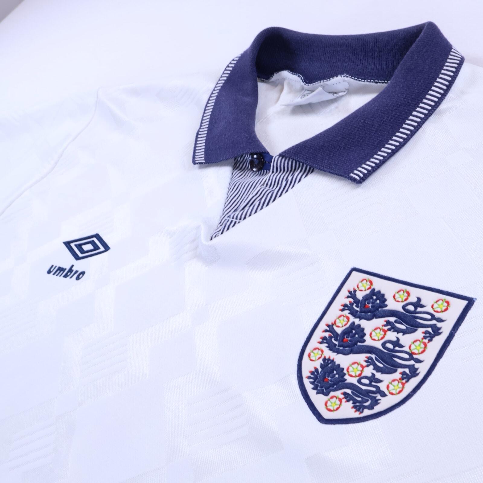England 1990/92 Home Shirt - L- BACK