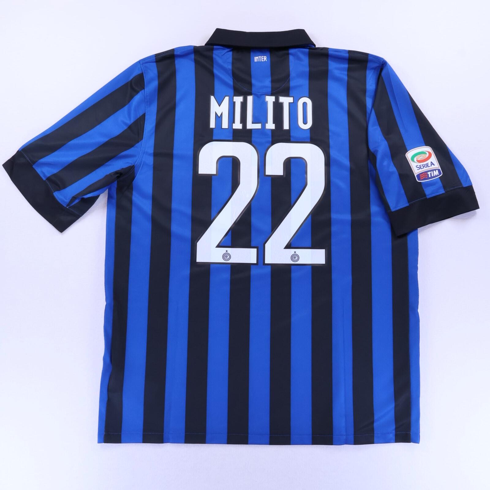 Inter Milan Milito #22 2011/12 Home Shirt - XL- FRONT