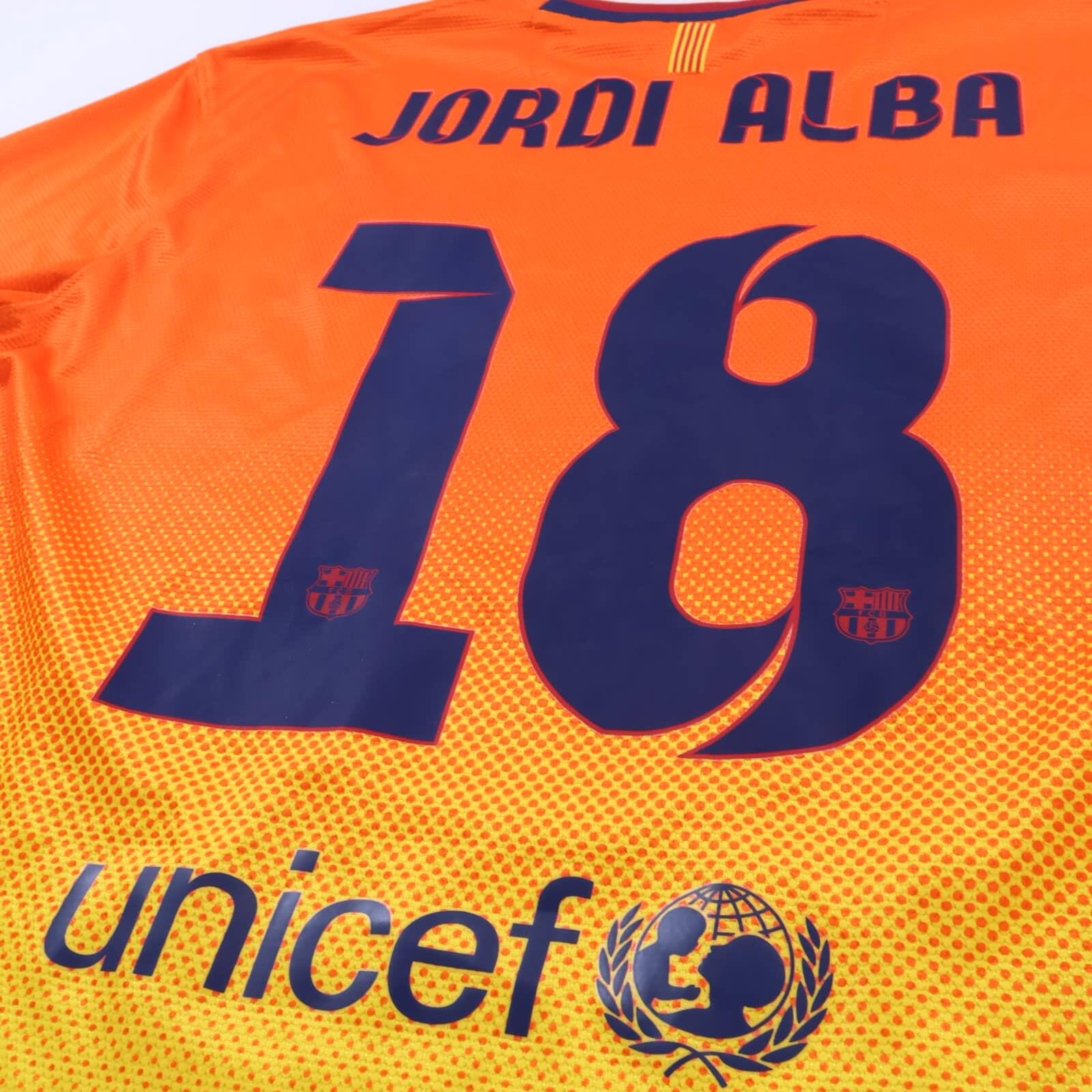 Barcelona Jordi Alba #18 2012/13 Away Shirt - Long Sleeve - L- TAGS