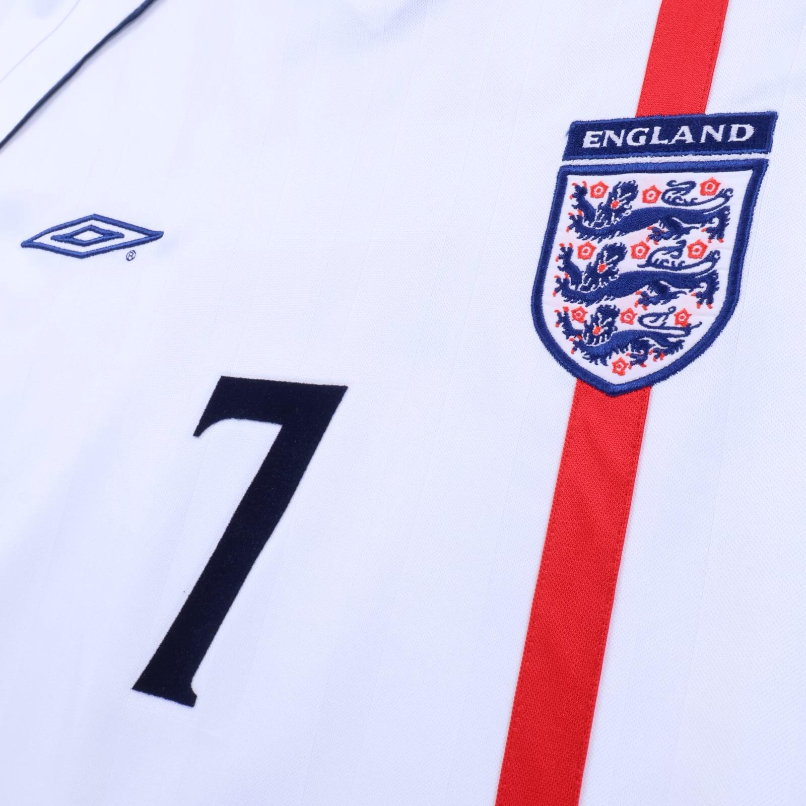 England Beckham #7 2001/03 Home Shirt - L