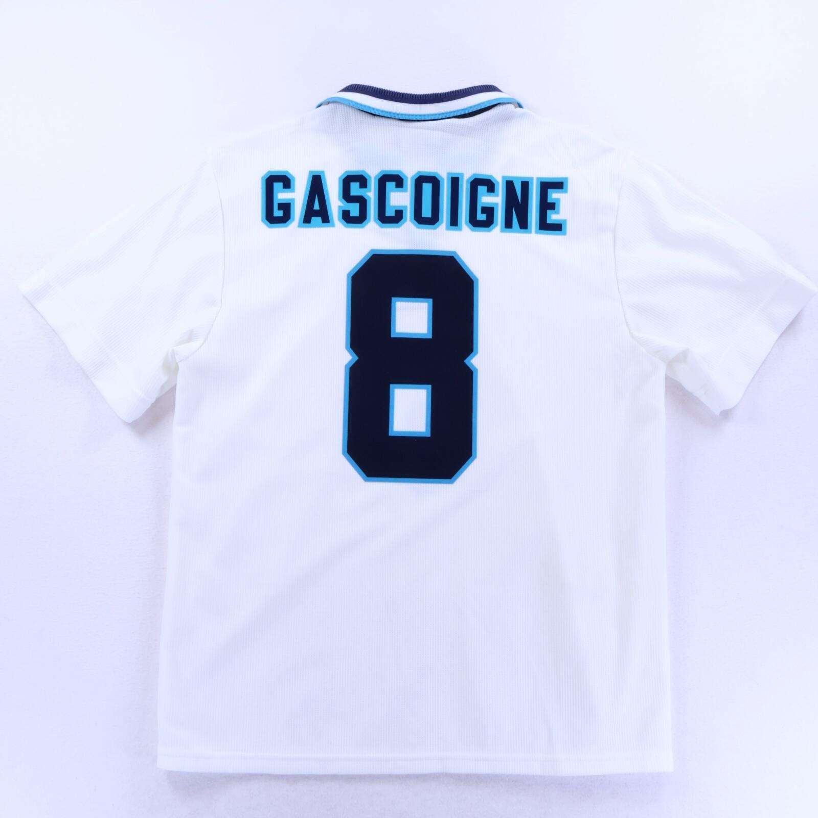 England Gascoigne #8 1995/97 Home Shirt - M- FRONT