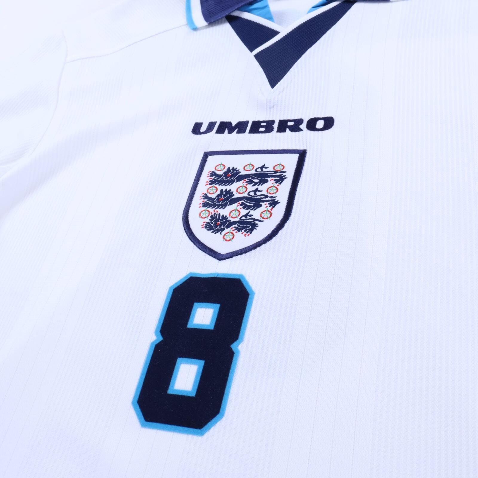 England Gascoigne #8 1995/97 Home Shirt - M