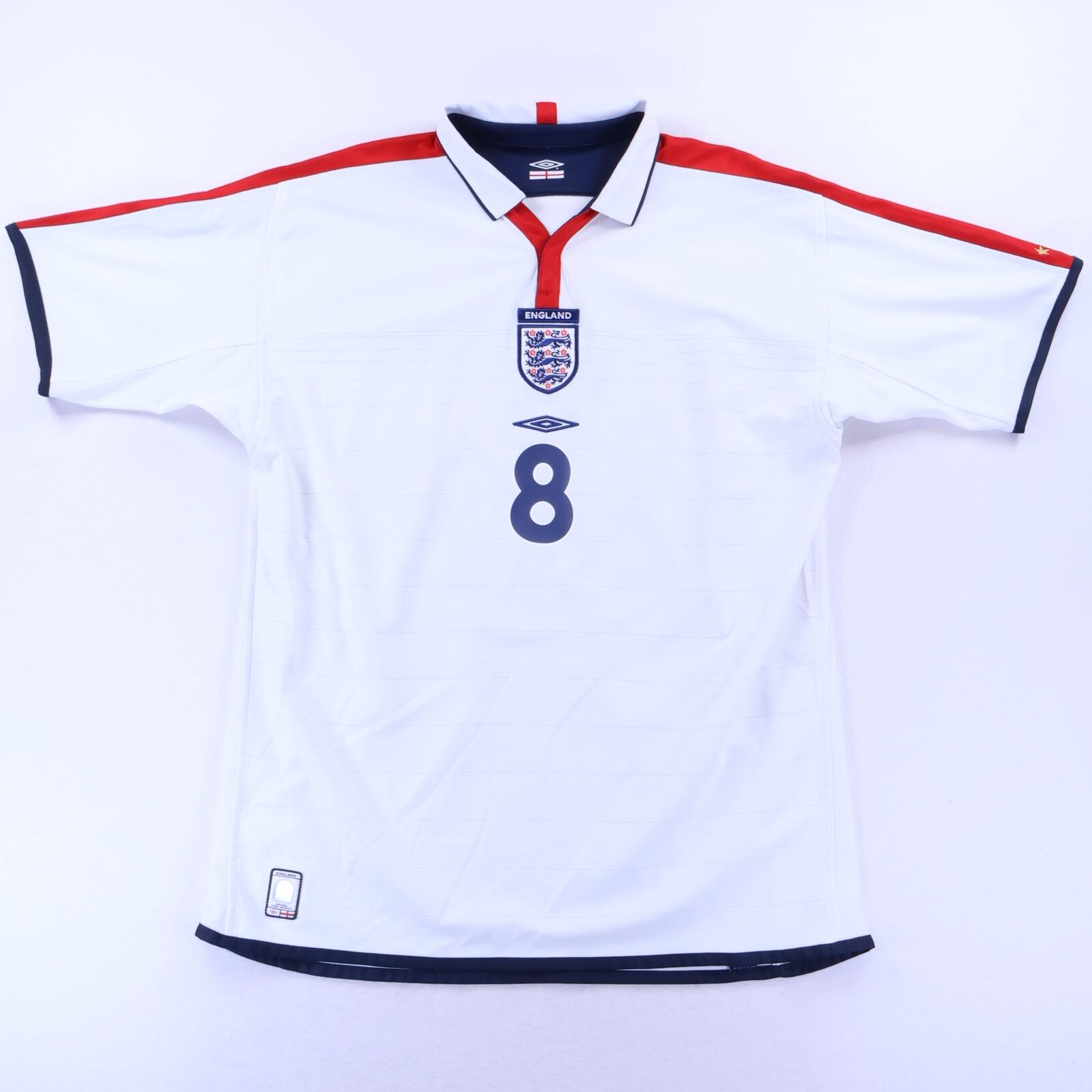 England Scholes #8 2003/05 Home Shirt - Reversible - XL