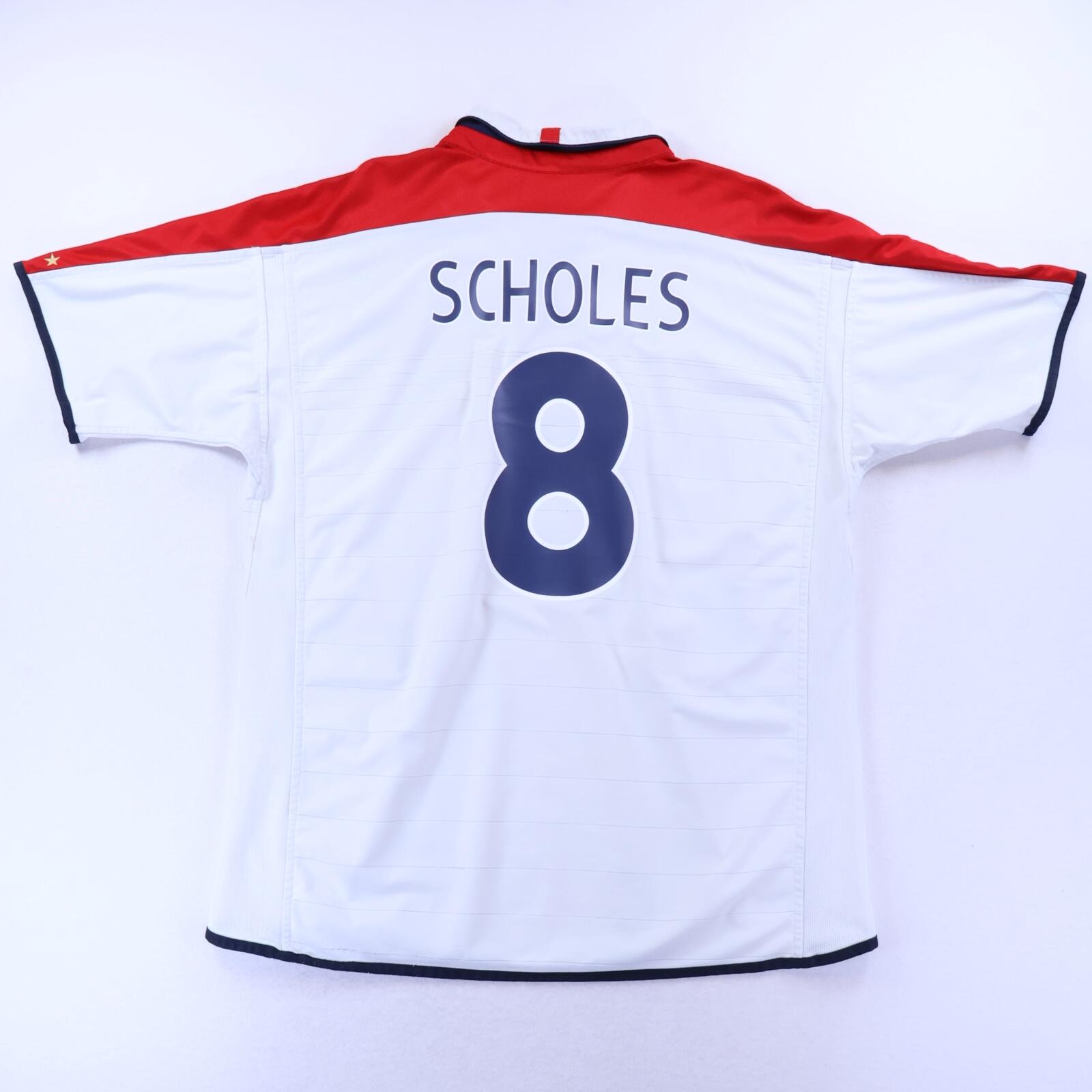 England Scholes #8 2003/05 Home Shirt - Reversible - 2XL