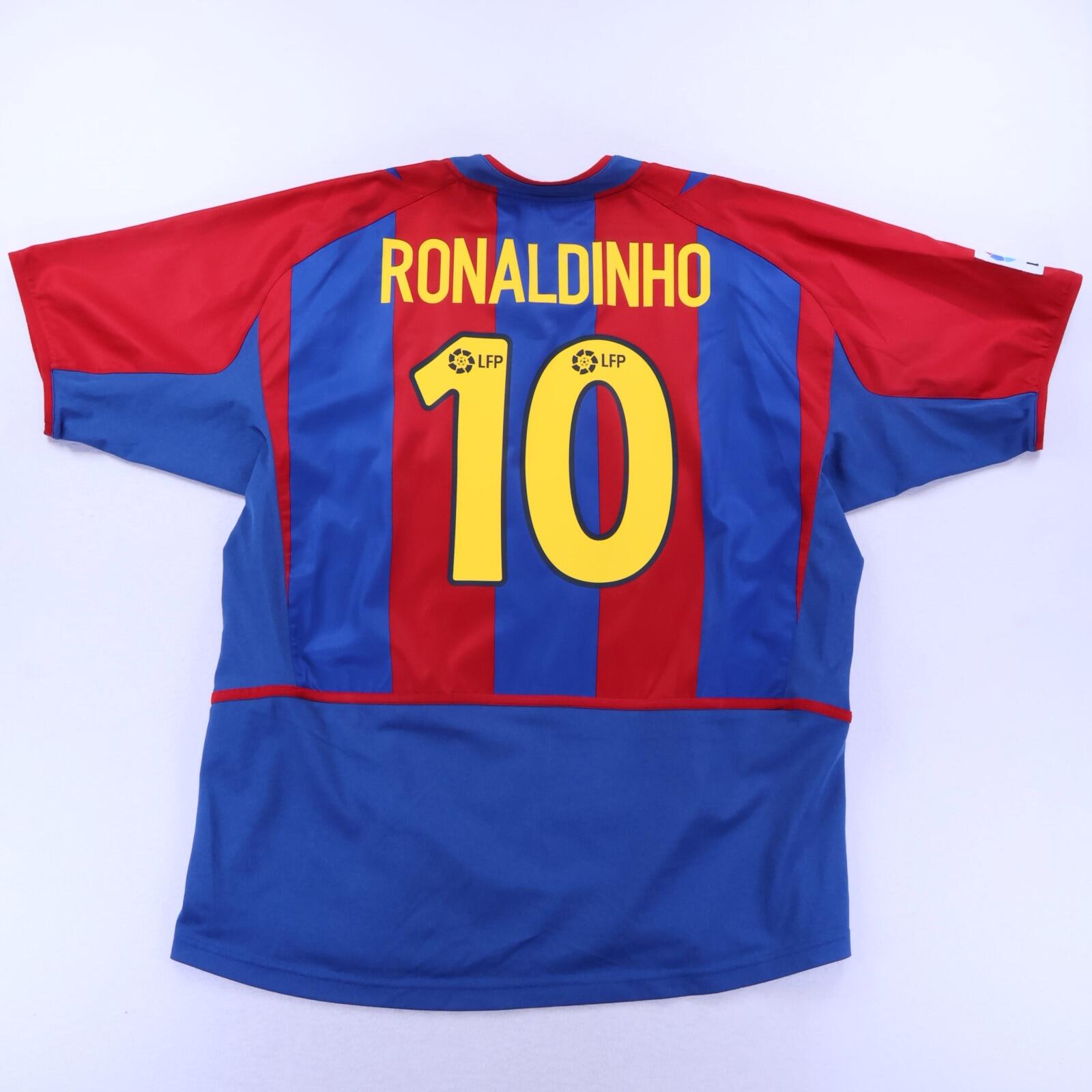 Barcelona Ronaldinho #10 2002/03 Home Shirt - XL