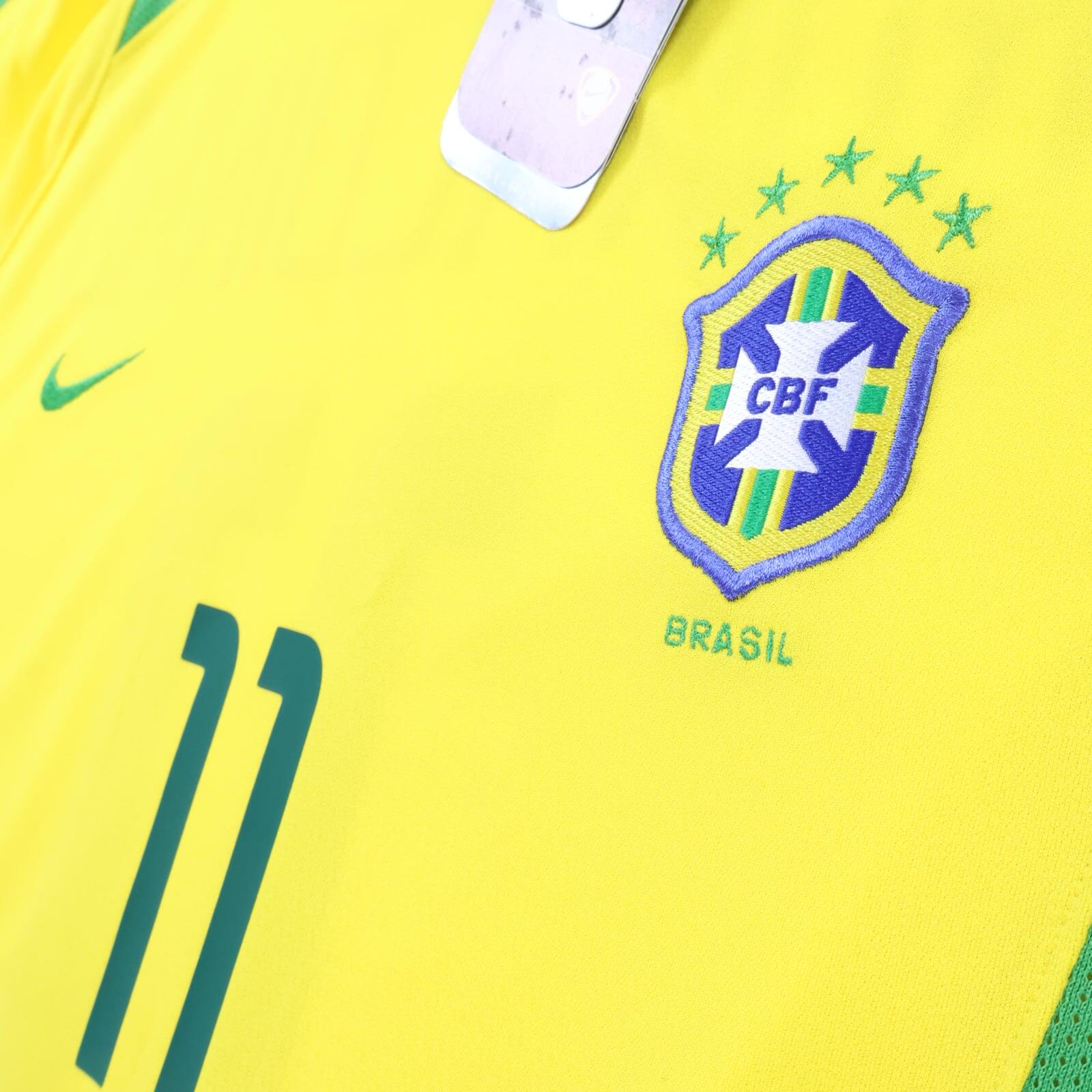 *NWT* Brazil Ronaldinho #11 2002/04 *Rare* 5 Star Home Shirt - XL