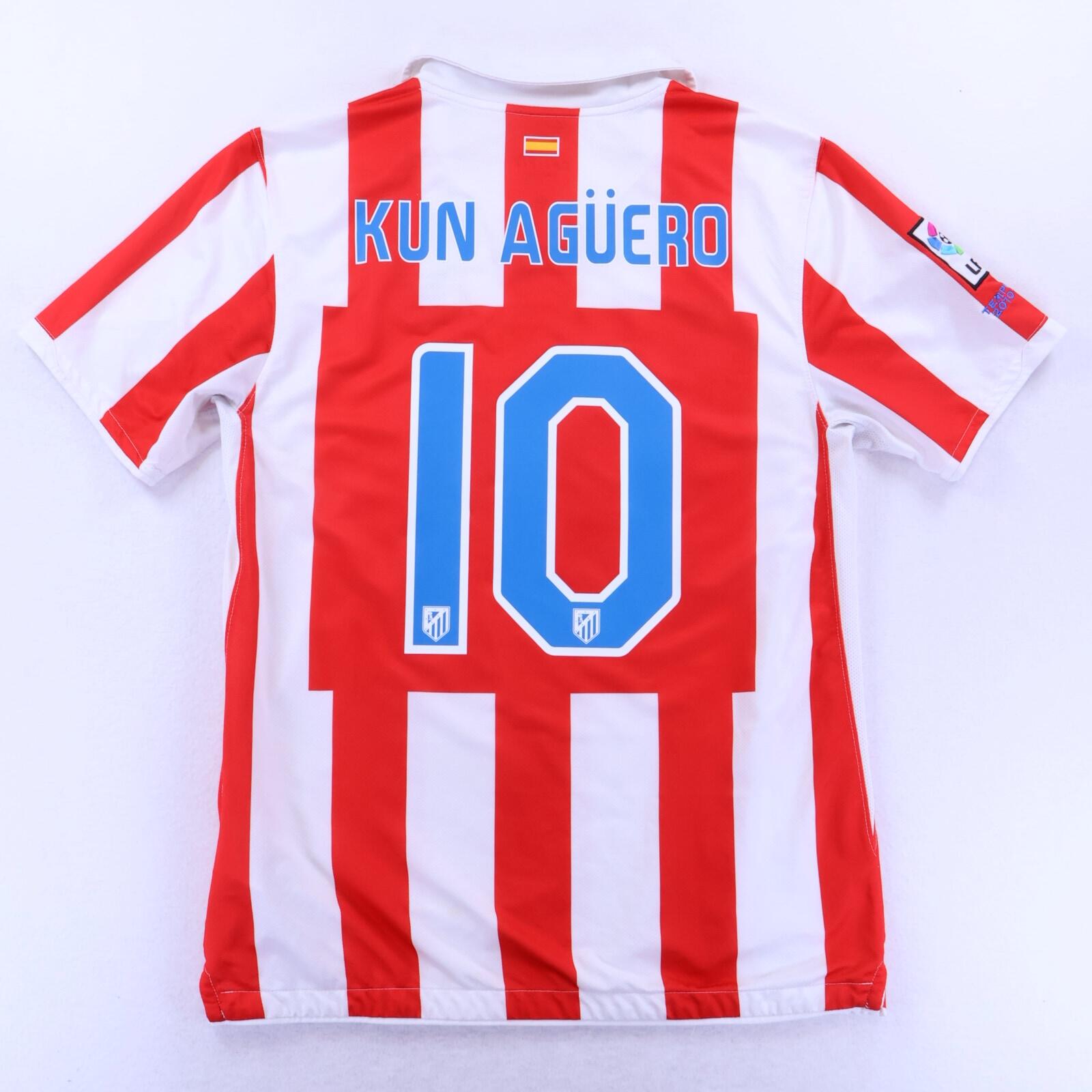 Atlético De Madrid Kun Aügero #10 2010/11 Home Shirt - L