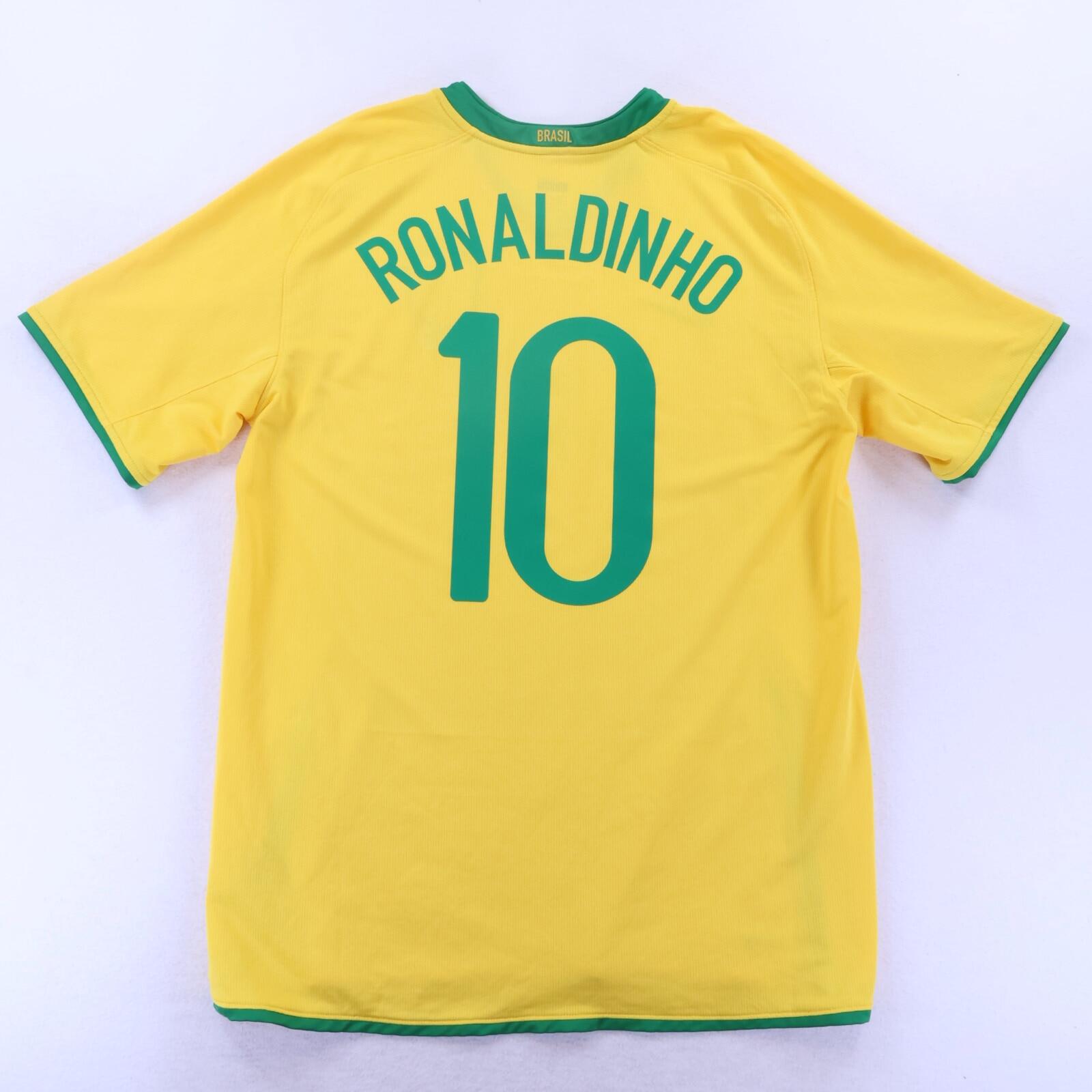 *MINT* Brazil Ronaldinho #10 2008/10 Home Shirt - L