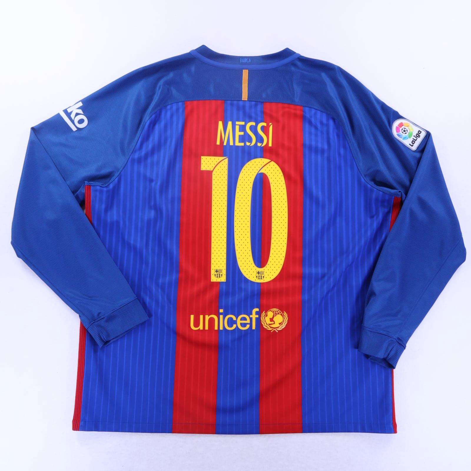 *MINT* Barcelona Messi #10 2016/17 Home Shirt - Long Sleeve - 2XL