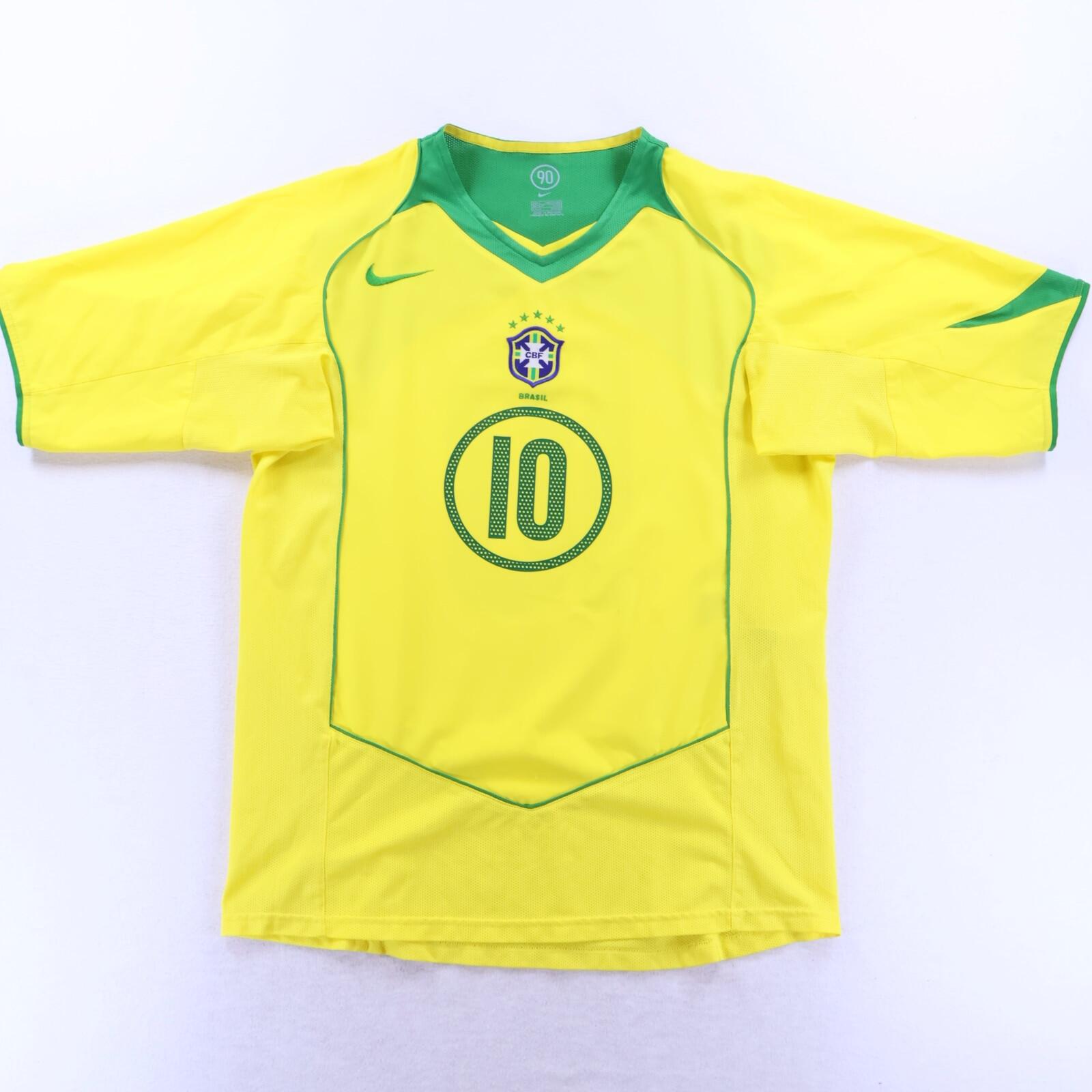 Brazil Ronaldinho #10 2004/06 Home Shirt - L